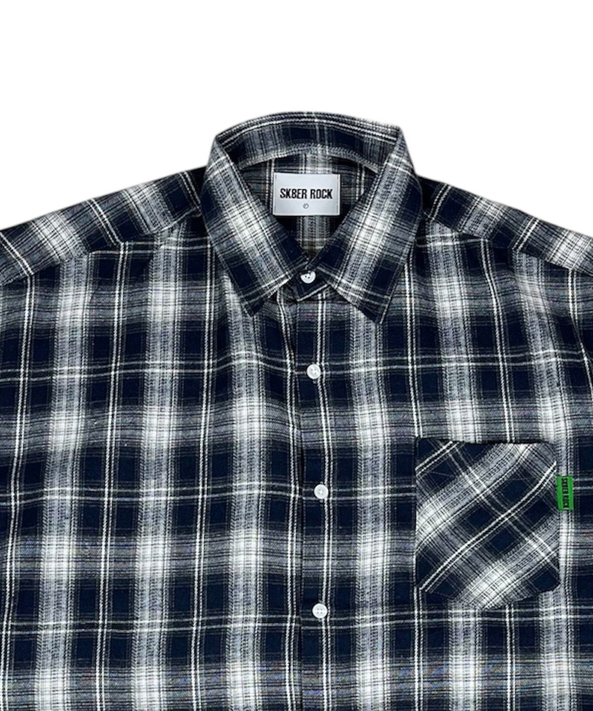 스케이터락(SK8ER ROCK) Vintage Tartan Check Shirt ((Navy))
