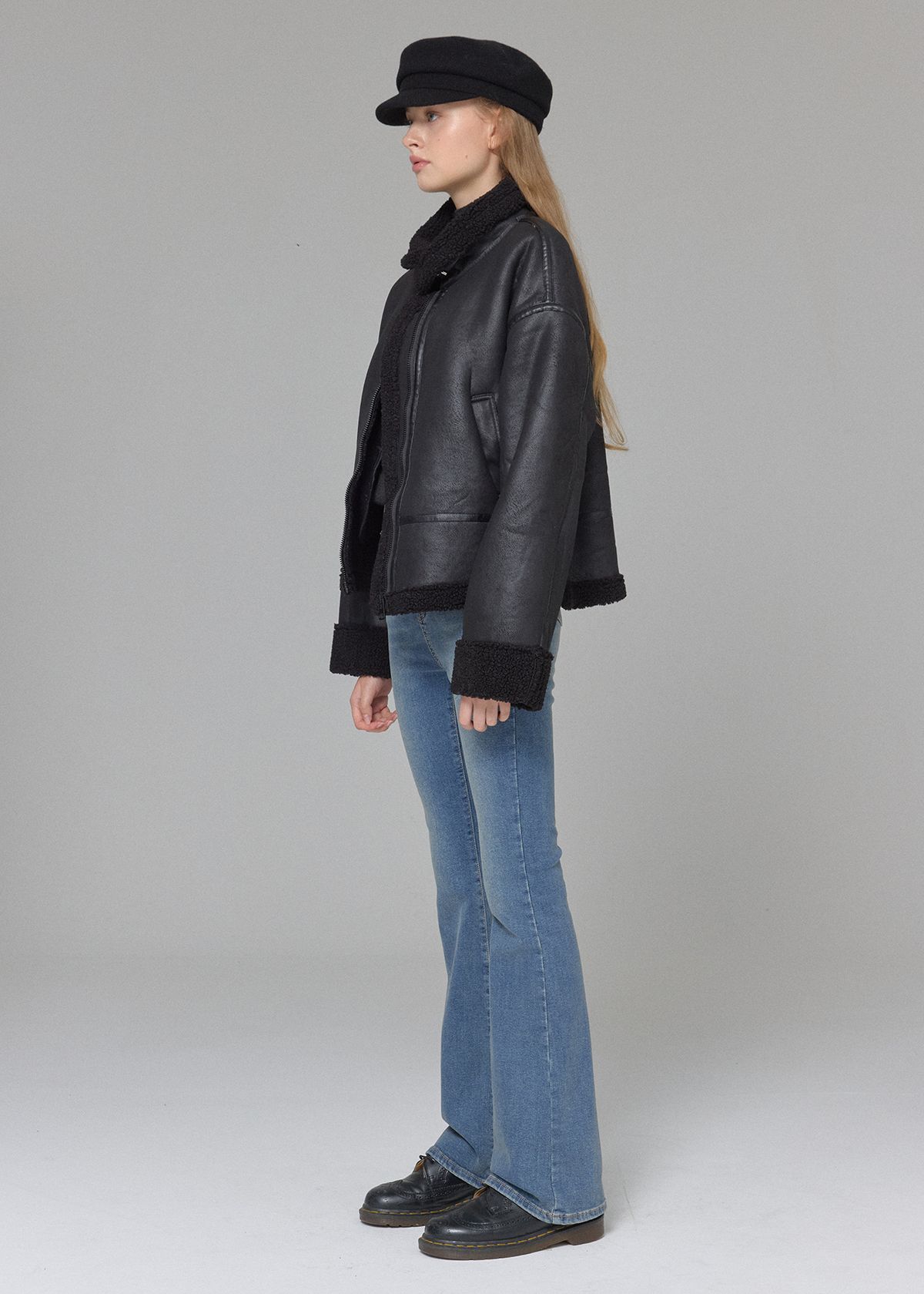 버튼업(BUTTON UP) 데일리 워시드 롱부츠컷 기모데님
