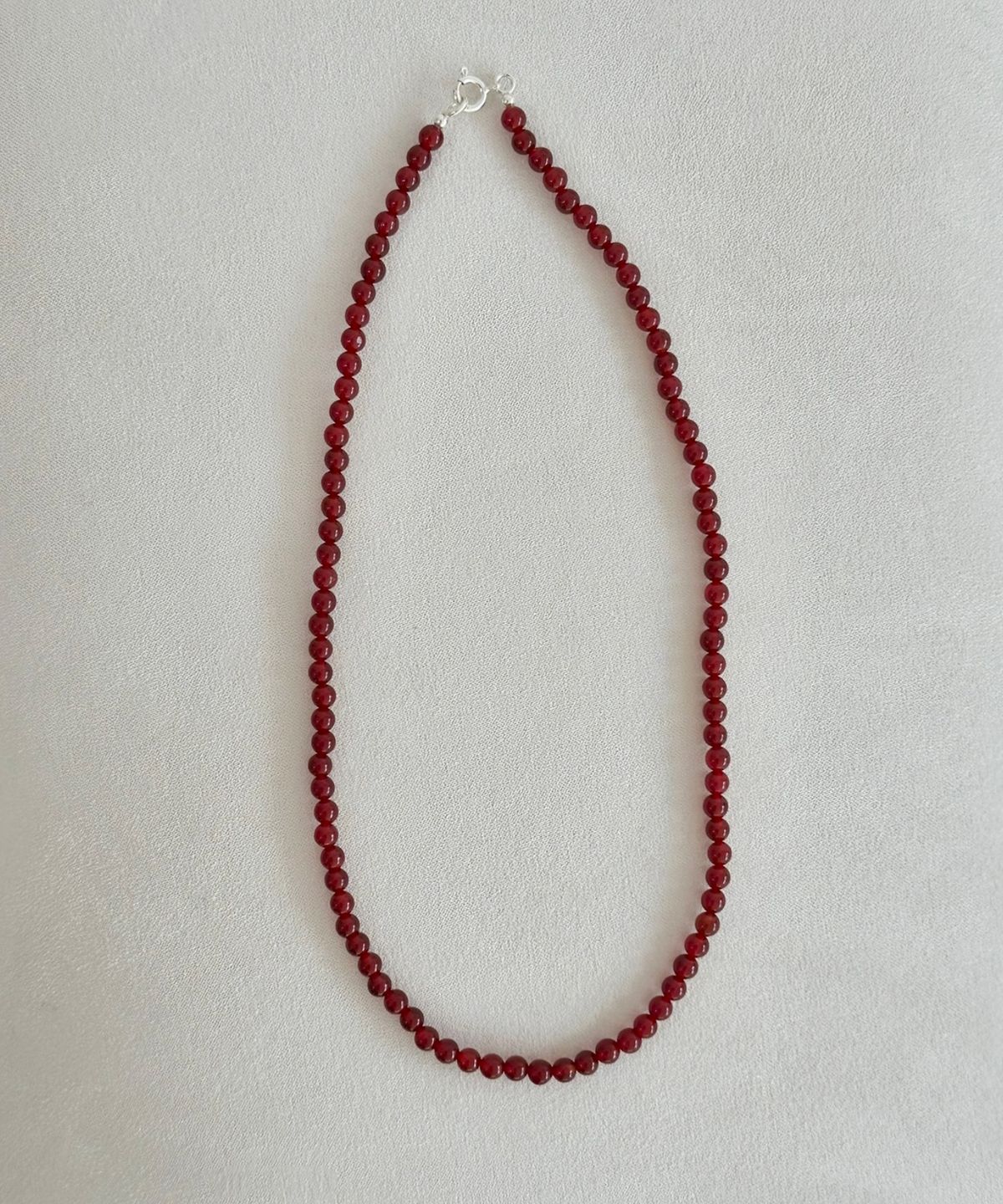 바라두(BARADU) [BARADU 925] Red gemstone bead necklace
