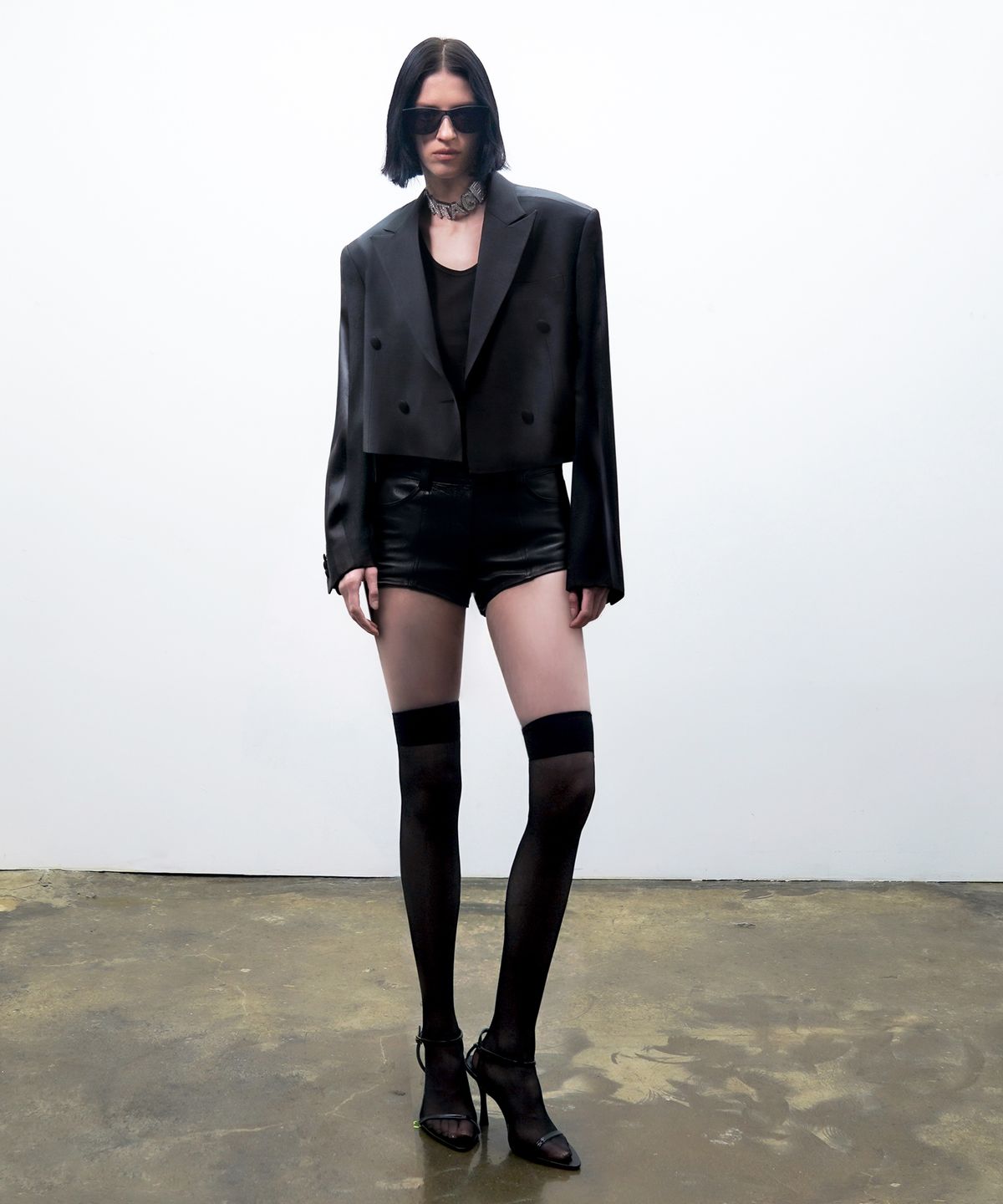 언티지(UNTAGE) 울 턱시도 크롭 자켓[Black(UNISEX)]_UTH-FB08