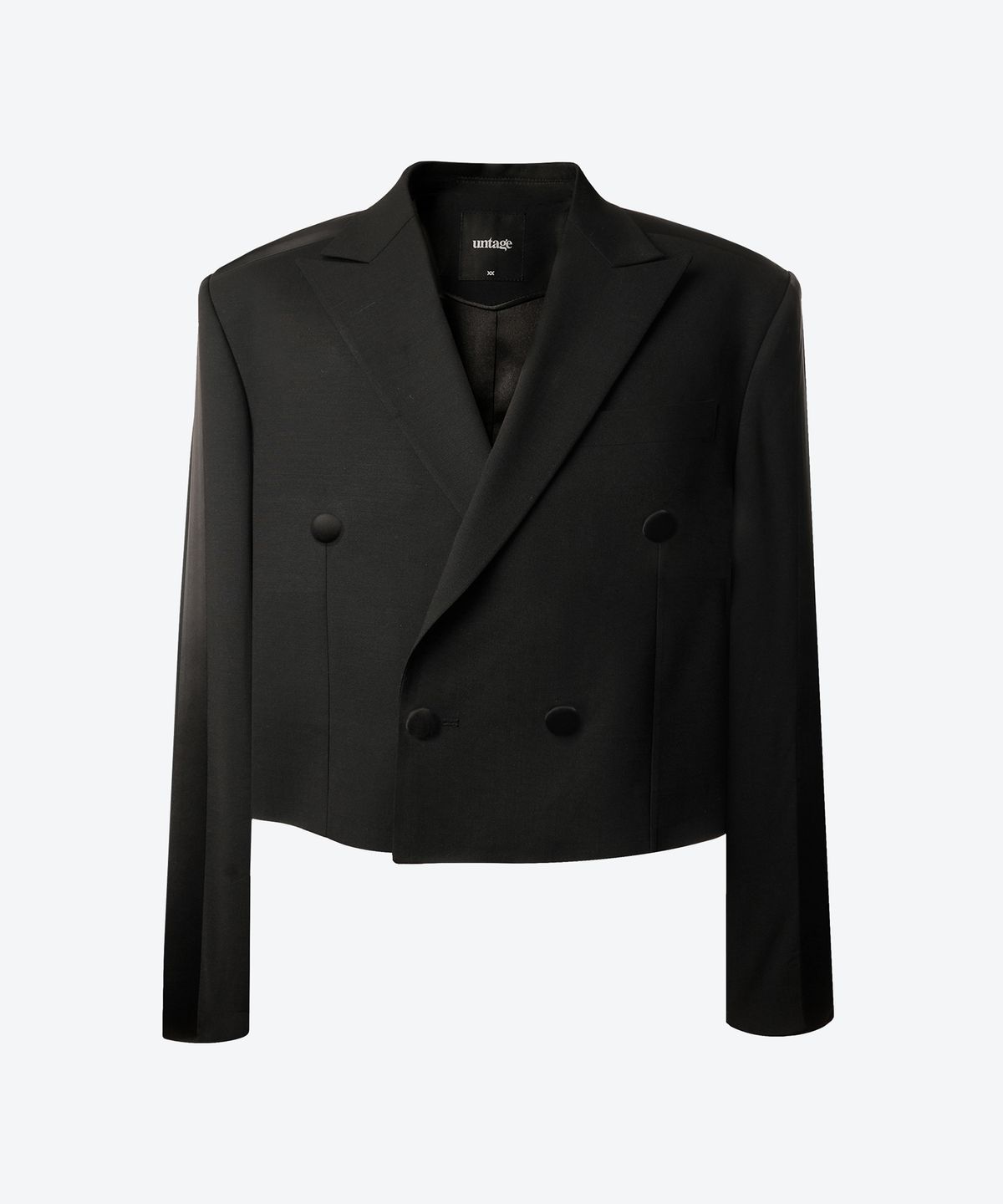 언티지(UNTAGE) 울 턱시도 크롭 자켓[Black(UNISEX)]_UTH-FB08