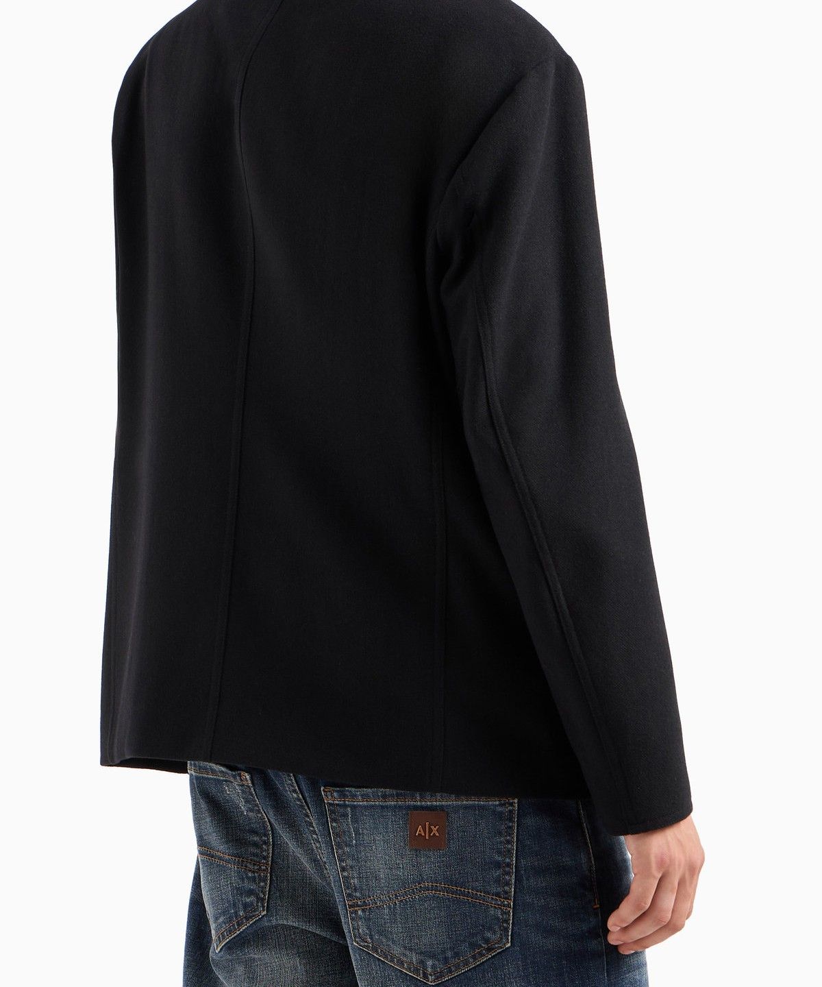 아르마니 익스체인지(ARMANI EXCHANGE) 남성 더블 클로저 울 블렌드 블레이저_블랙 A414310026