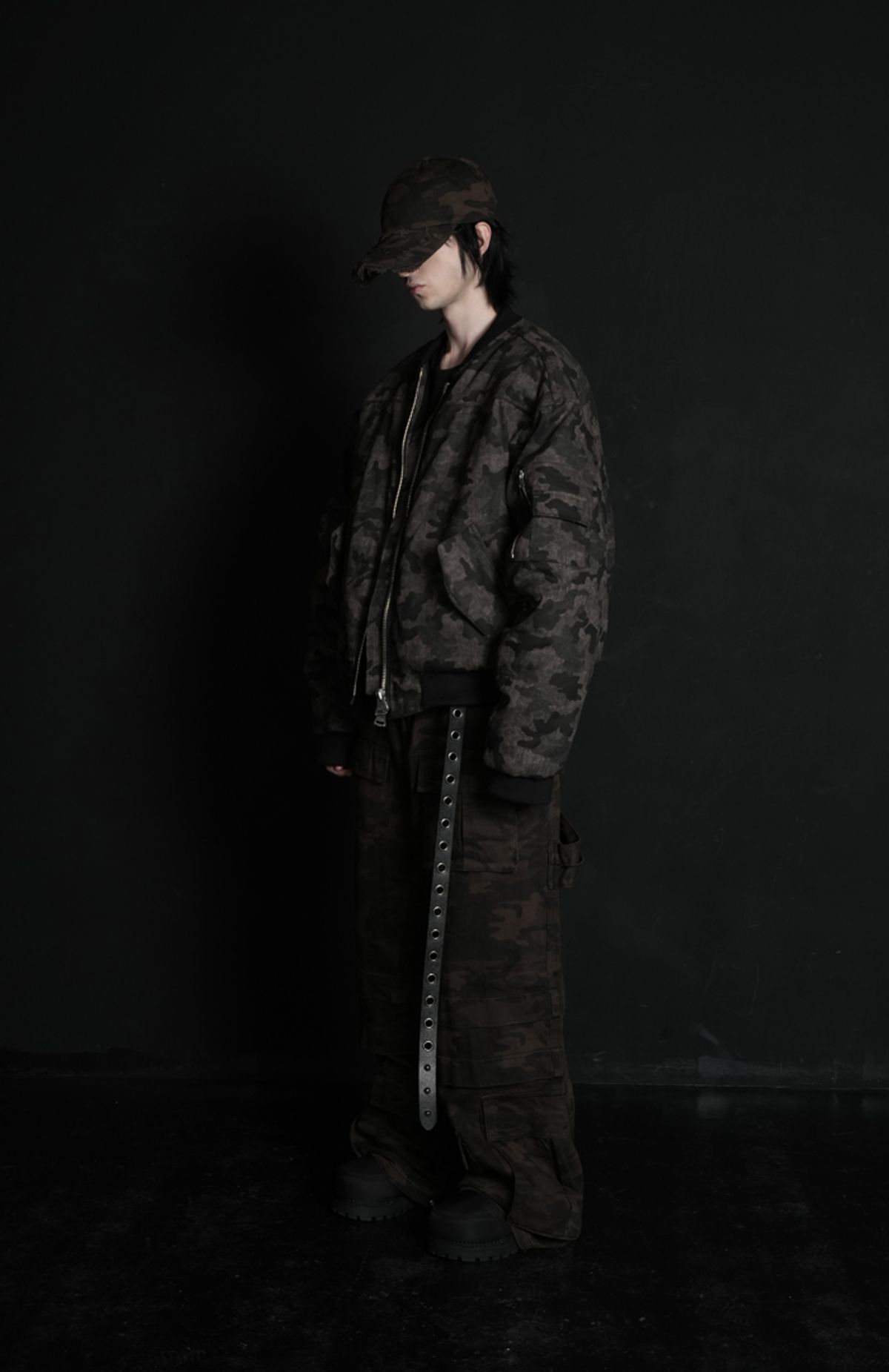 포스센스티브(FORCESENSITIVE) MASSIVE CAMO BALL CAP (black khaki)