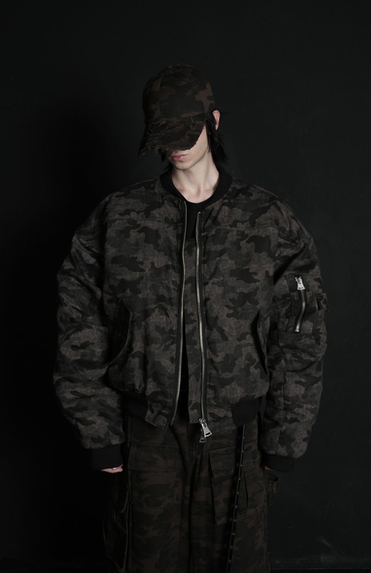 포스센스티브(FORCESENSITIVE) MASSIVE CAMO BALL CAP (black khaki)