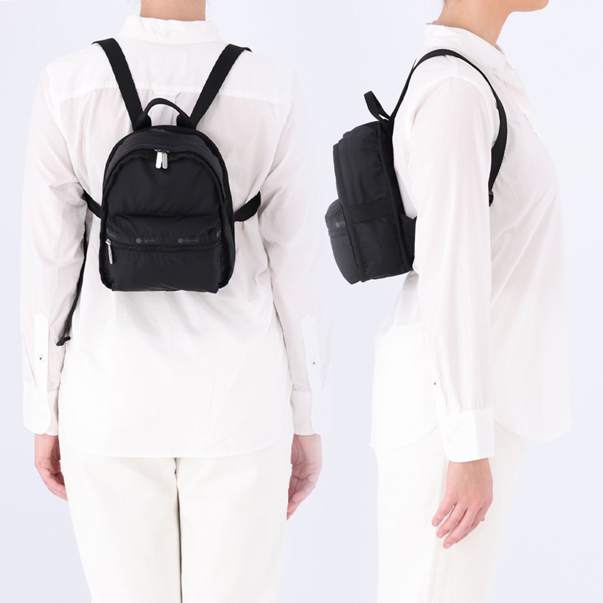 레스포색(LESPORTSAC) 리사이클드 블랙 미니 루트 백팩 [1580.R086]
