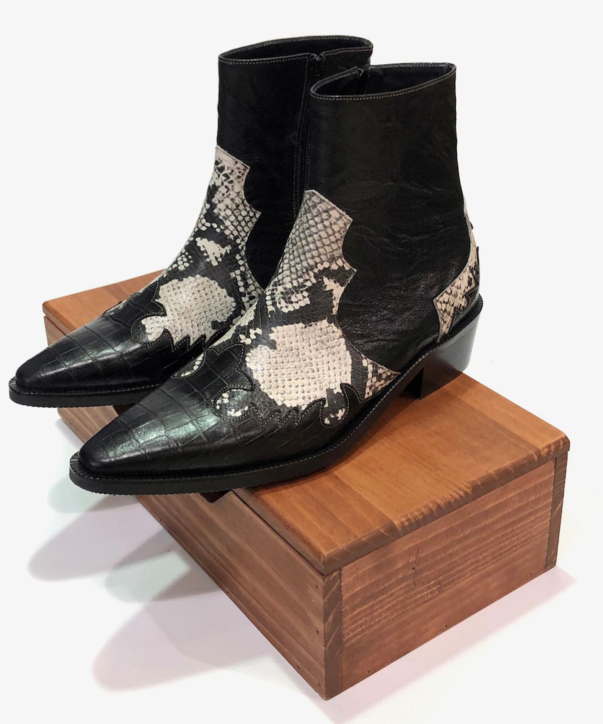 조앤슈(JOENSHOE) 카덴차 웨스턴 부츠 스네이크 콤비