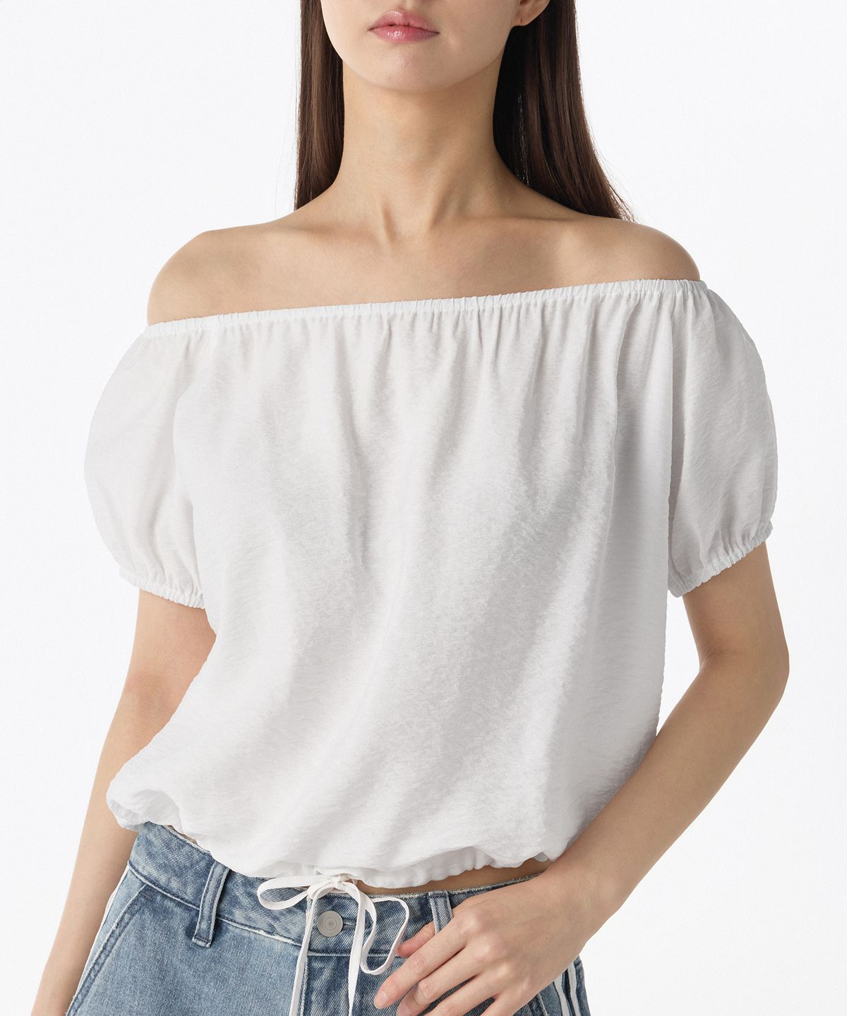 무신사 스탠다드 우먼(MUSINSA STANDARD WOMAN) 우먼즈 베리어블 오프 숄더 반소매 블라우스 [화이트]