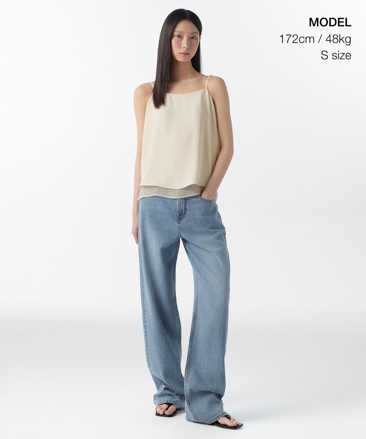 무신사 스탠다드 우먼(MUSINSA STANDARD WOMAN) 우먼즈 더블 레이어 캐미솔 블라우스 [크림]