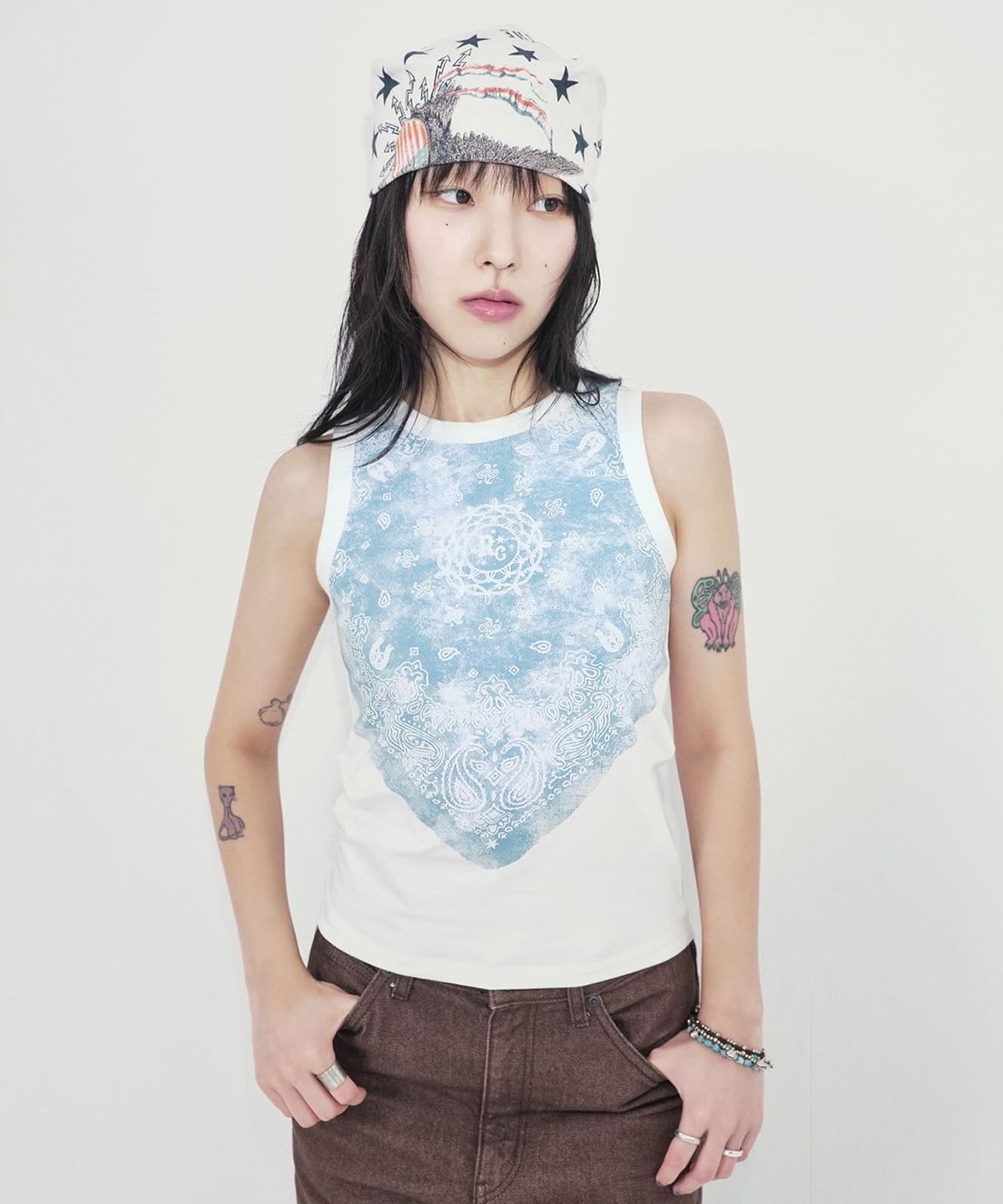 러스틱클럽(RUSTICCLUB) RC Bandana sleeveless_Blue