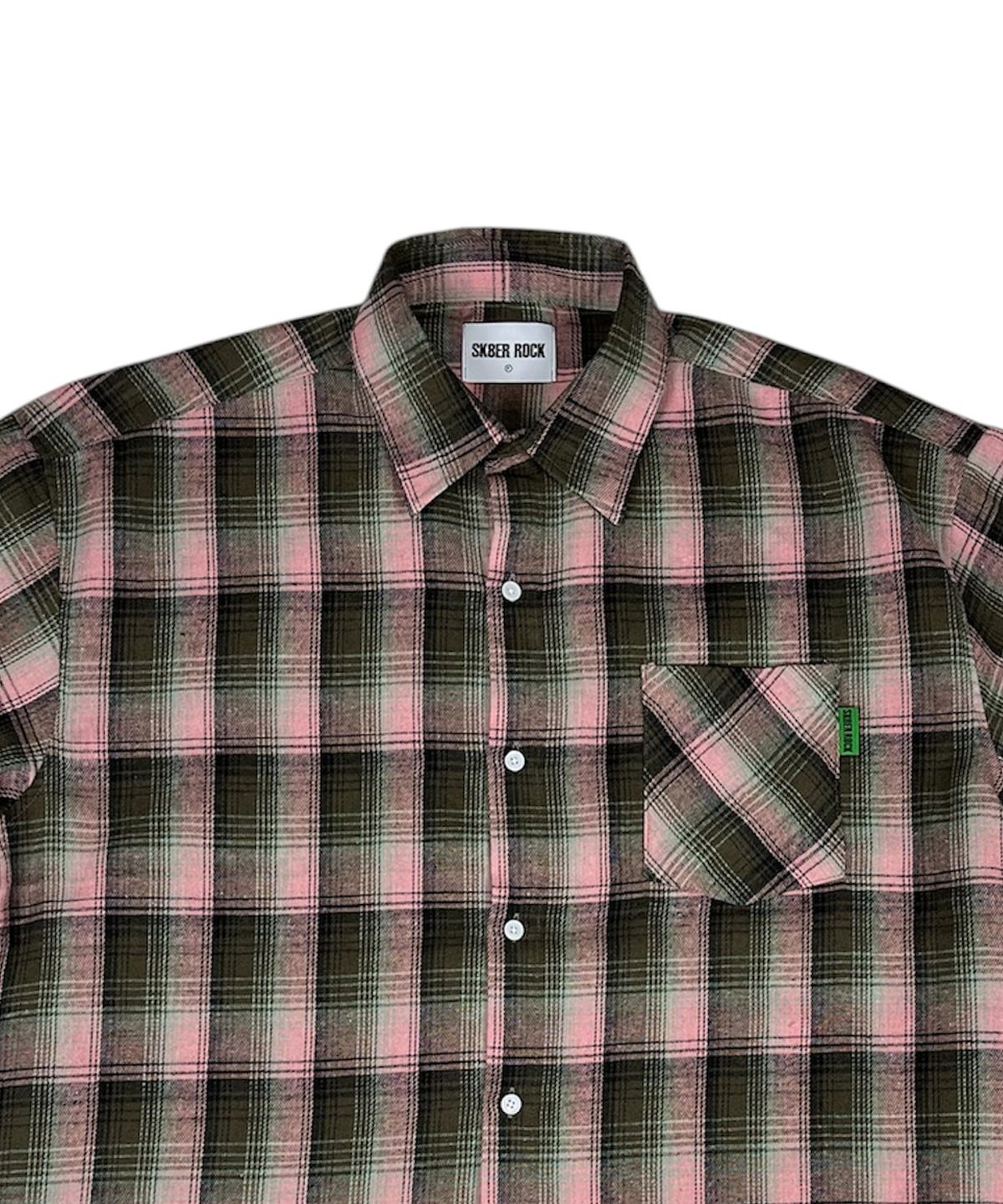스케이터락(SK8ER ROCK) Vintage Tartan Check Shirt ((Pink))