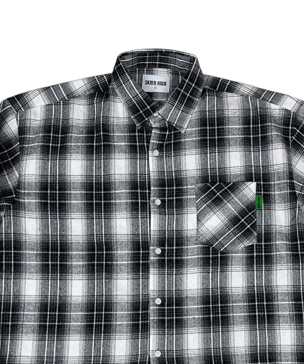 스케이터락(SK8ER ROCK) Vintage Tartan Check Shirt ((Off white))