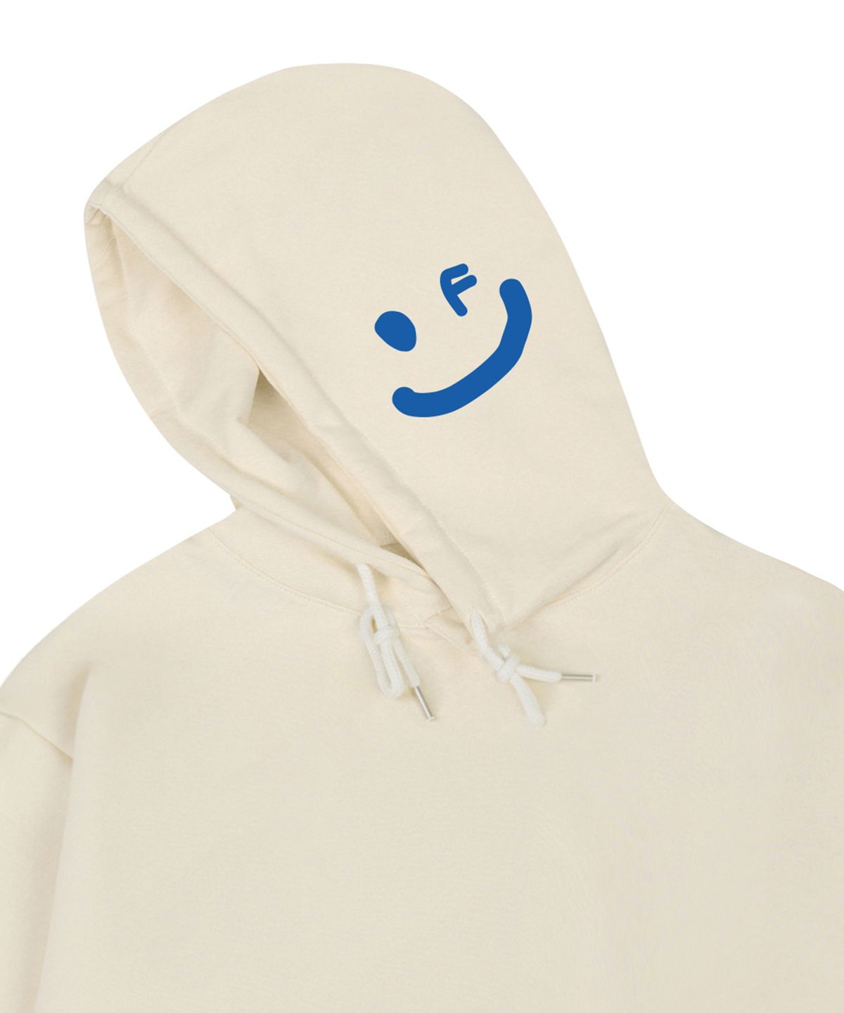 그레이버(GRAVER) [UNISEX]사이드 후드 드로잉스마일 후드티_크림