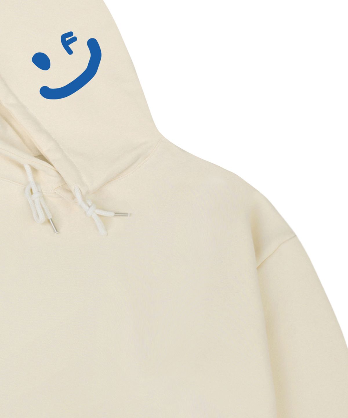 그레이버(GRAVER) [UNISEX]사이드 후드 드로잉스마일 후드티_크림