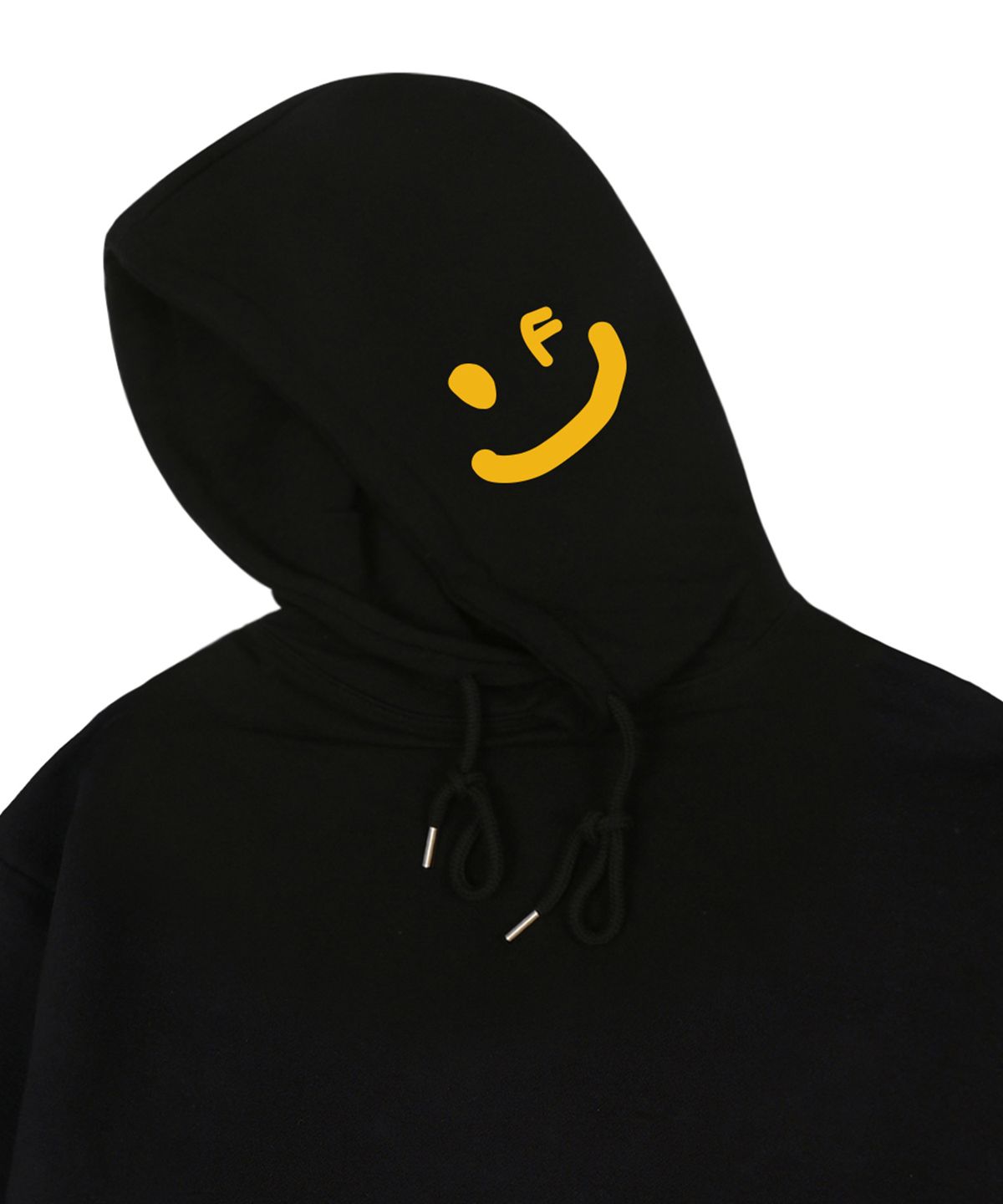 그레이버(GRAVER) [UNISEX]사이드 후드 드로잉스마일 후드티_블랙