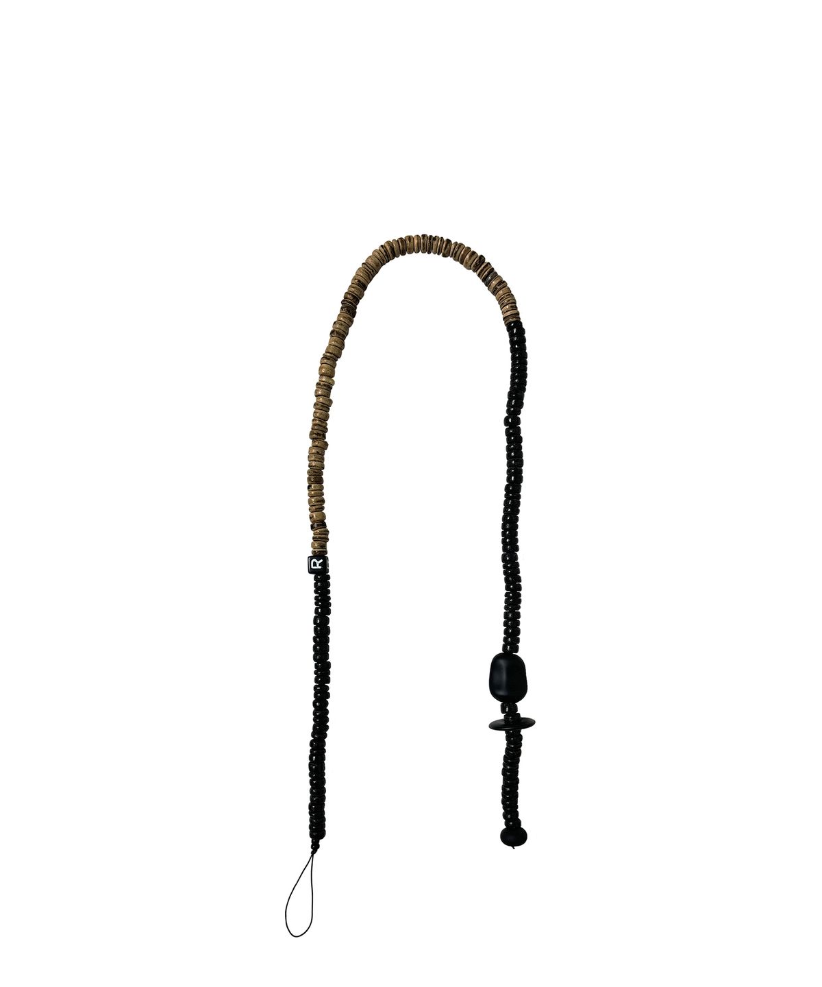 르브아시스(REVOIRSIS) nature beads Id Card Case bag strap brown mix