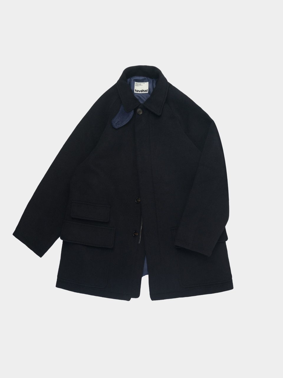 havehad City Wool Half Coat ハーフコート　ネイビー MUSINSA公式 | Havehad City Wool Half Coat (Navy)