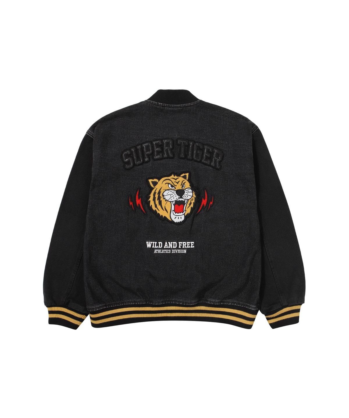 슈퍼드라이(SUPERDRY) 타이거 베이스볼 데님 자켓 블랙