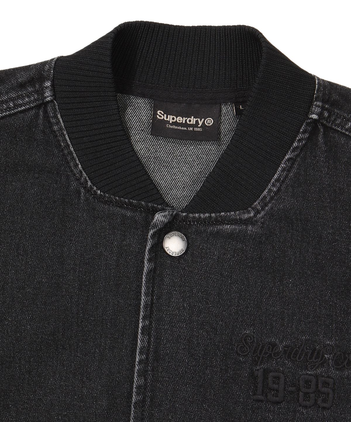 슈퍼드라이(SUPERDRY) 타이거 베이스볼 데님 자켓 블랙