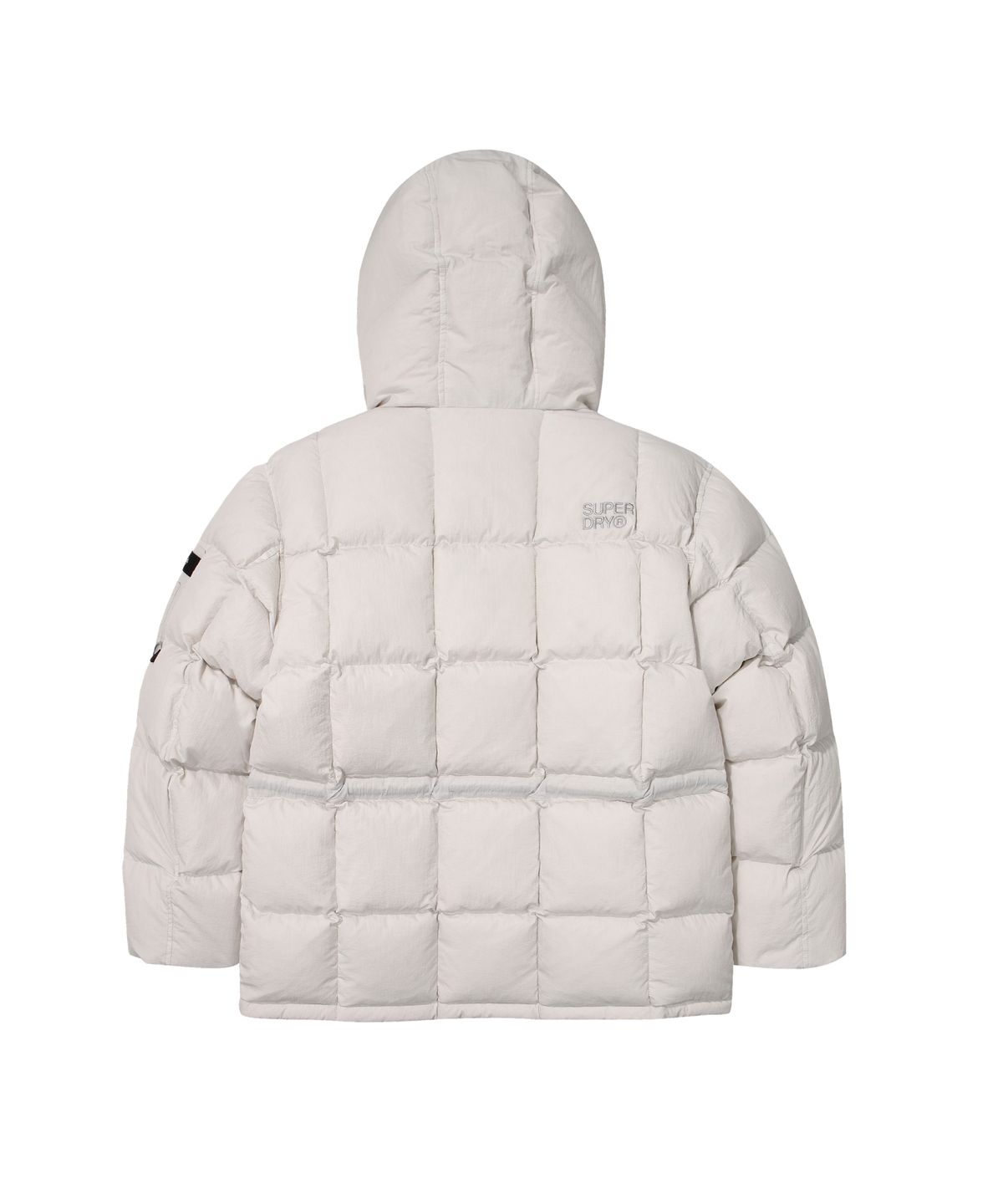 슈퍼드라이(SUPERDRY) 아웃포켓 헤비 덕다운 패딩 그레이