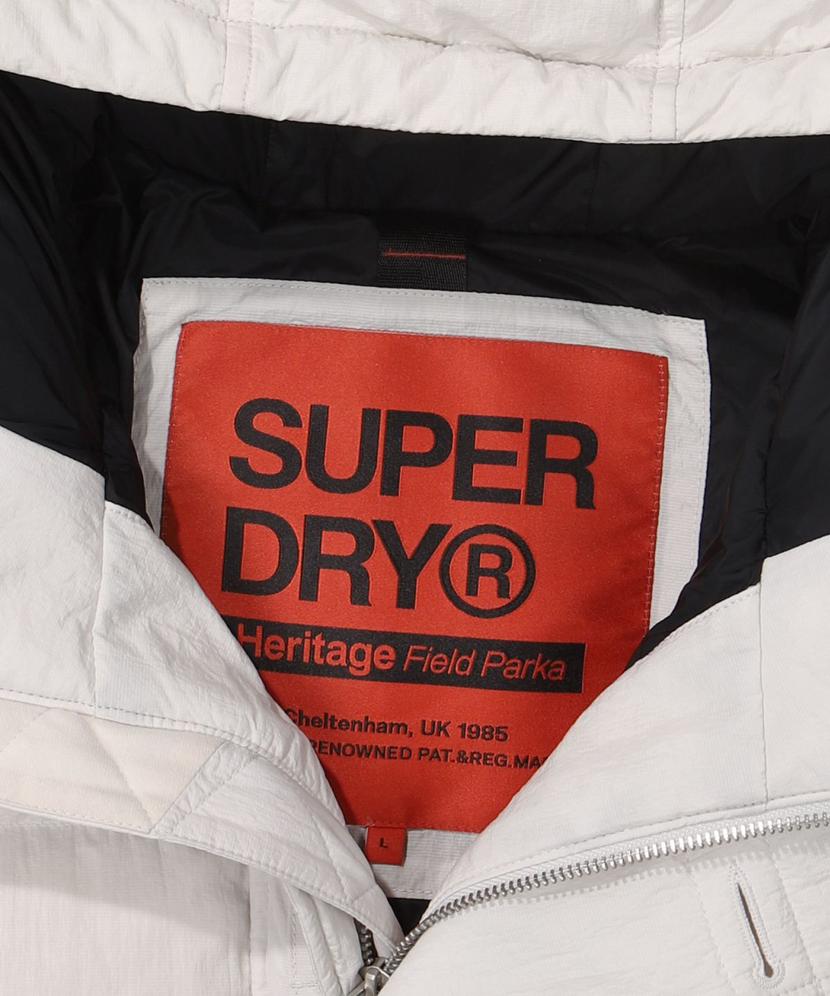슈퍼드라이(SUPERDRY) 아웃포켓 헤비 덕다운 패딩 그레이