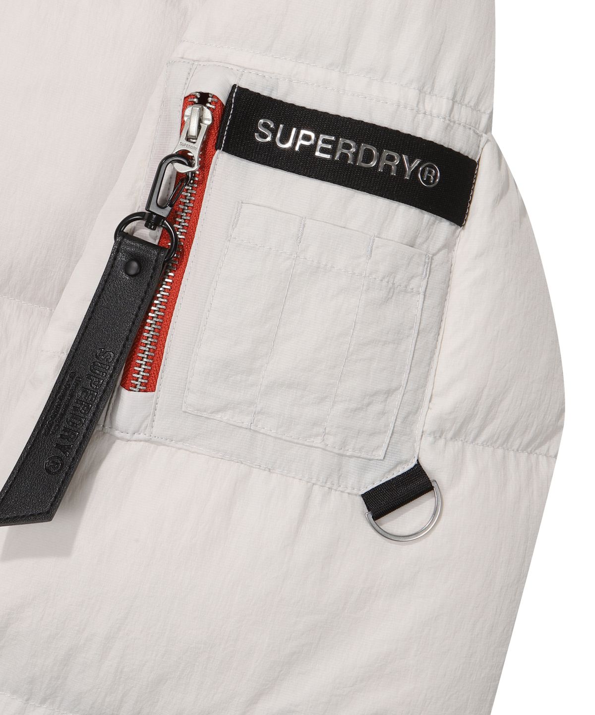 슈퍼드라이(SUPERDRY) 아웃포켓 헤비 덕다운 패딩 그레이