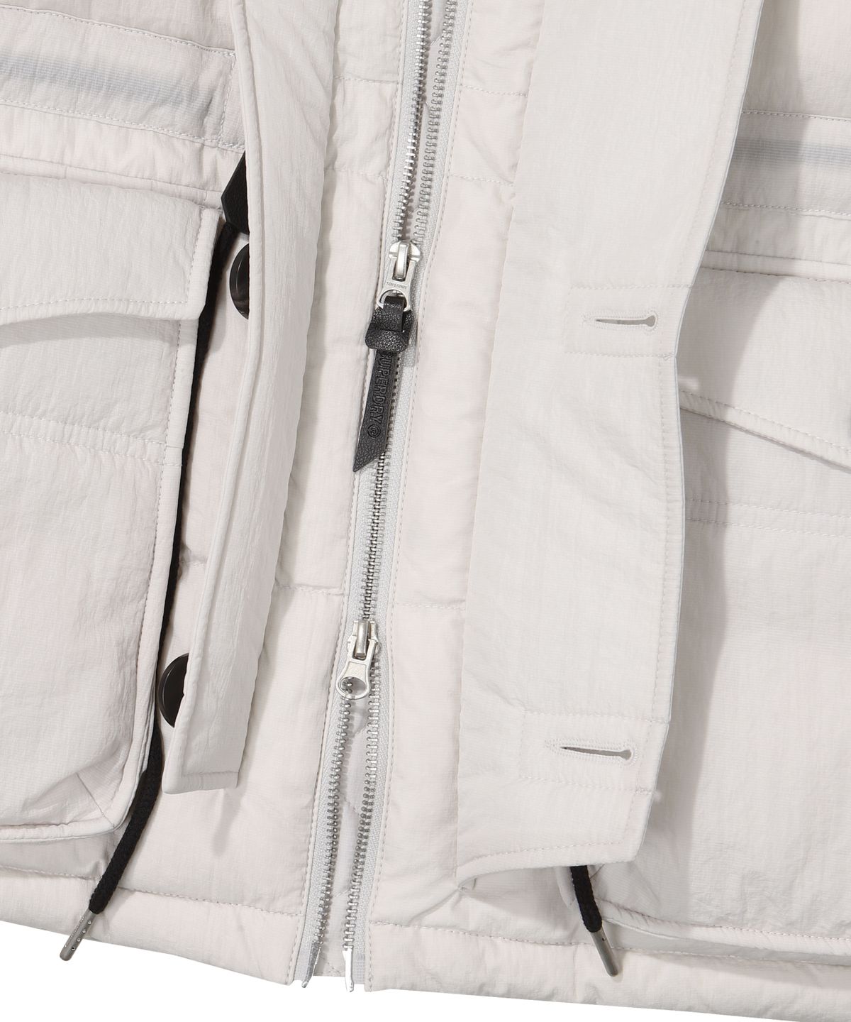 슈퍼드라이(SUPERDRY) 아웃포켓 헤비 덕다운 패딩 그레이