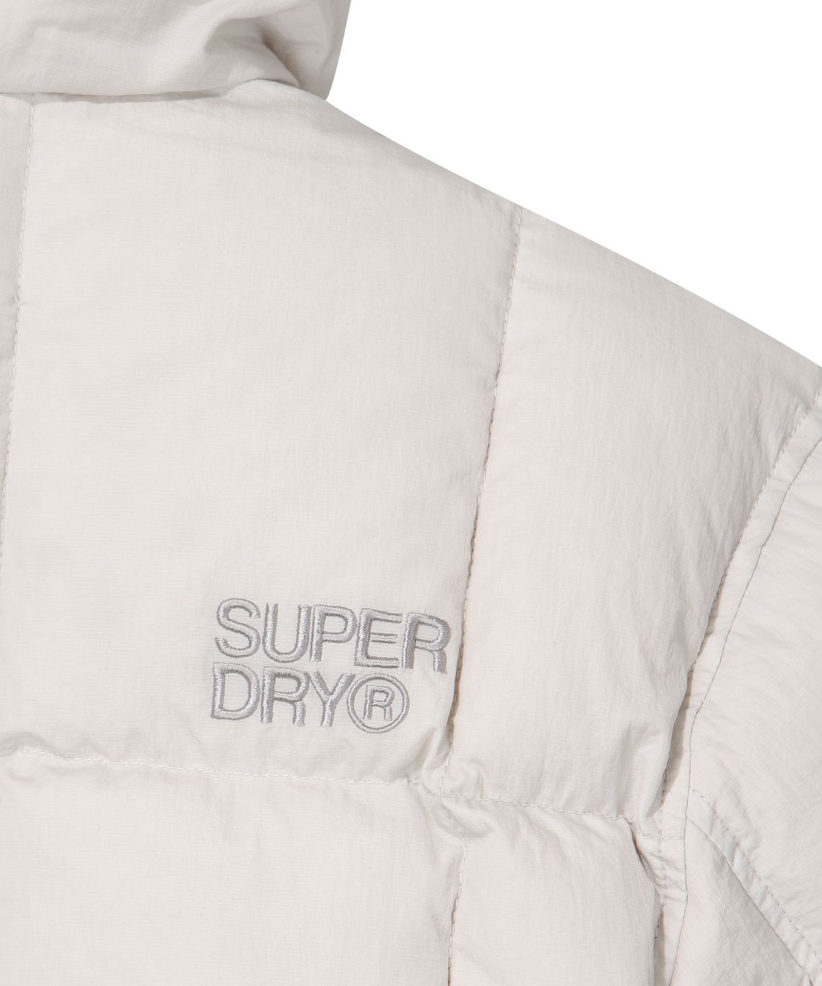 슈퍼드라이(SUPERDRY) 아웃포켓 헤비 덕다운 패딩 그레이