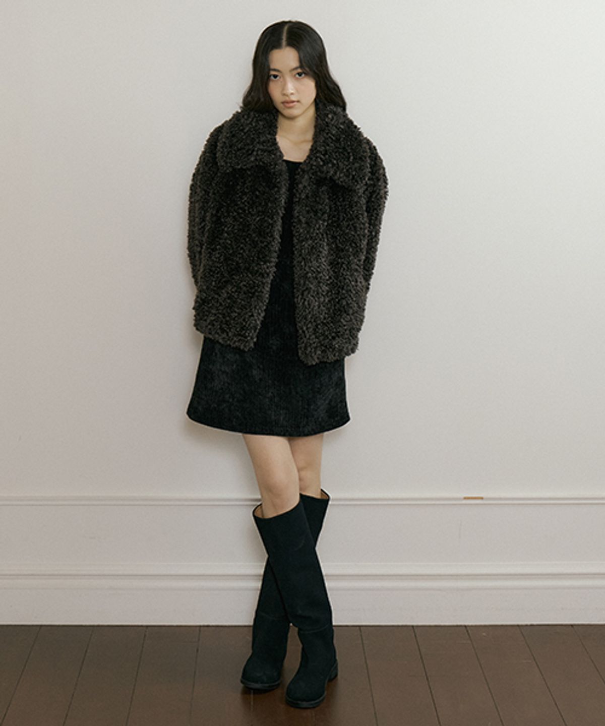 링서울(LINGSEOUL) [기장선택]corduroy dress-black (short)