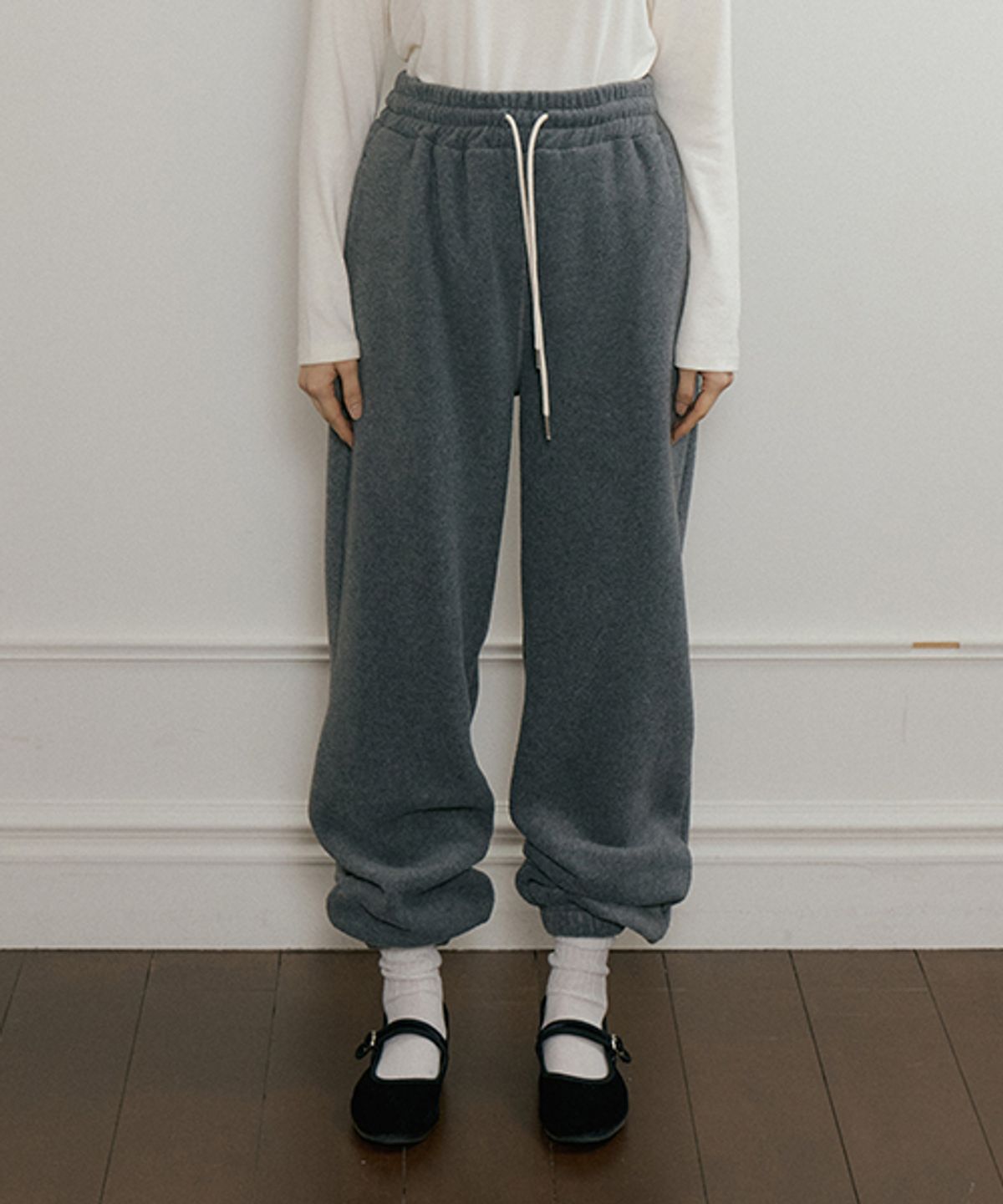링서울(LINGSEOUL) fleece jogger pants-charcoal
