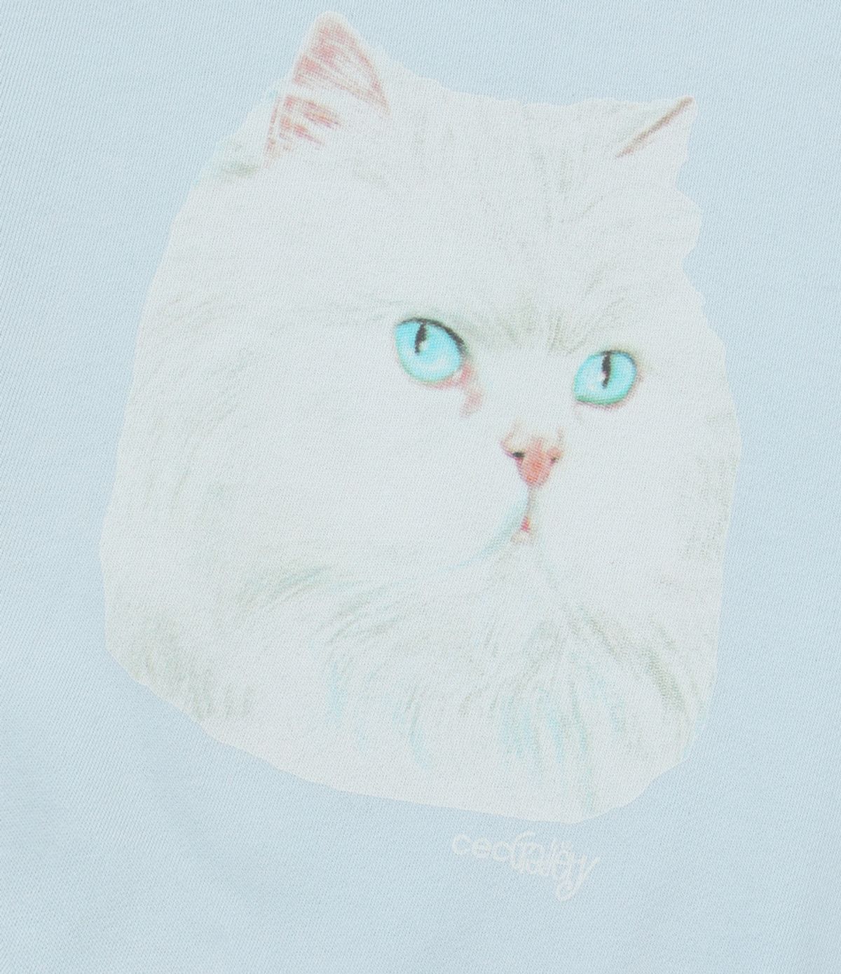 챈스챈스(CHANCECHANCE) CAT PRINTED SWEATSHIRT(SKY BLUE/기모)