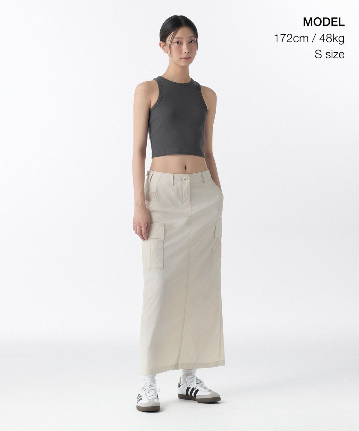 무신사 스탠다드 우먼(MUSINSA STANDARD WOMAN) 우먼즈 카고 맥시 스커트 [크림]