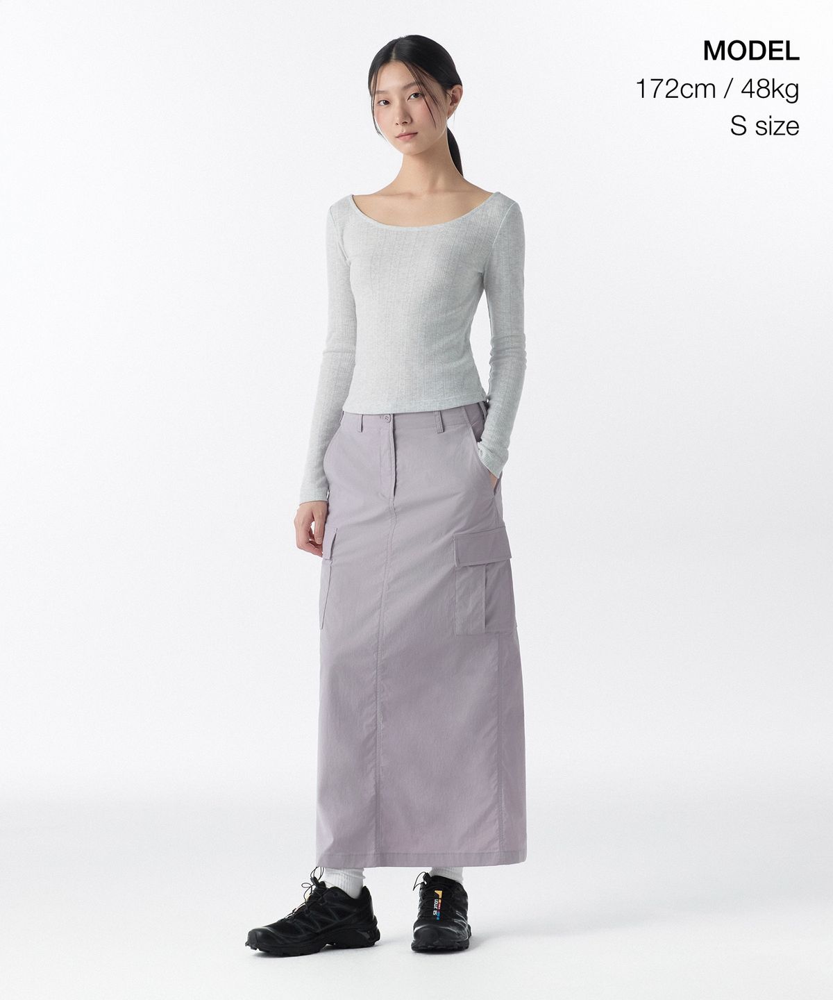 무신사 스탠다드 우먼(MUSINSA STANDARD WOMAN) 우먼즈 카고 맥시 스커트 [라벤더]