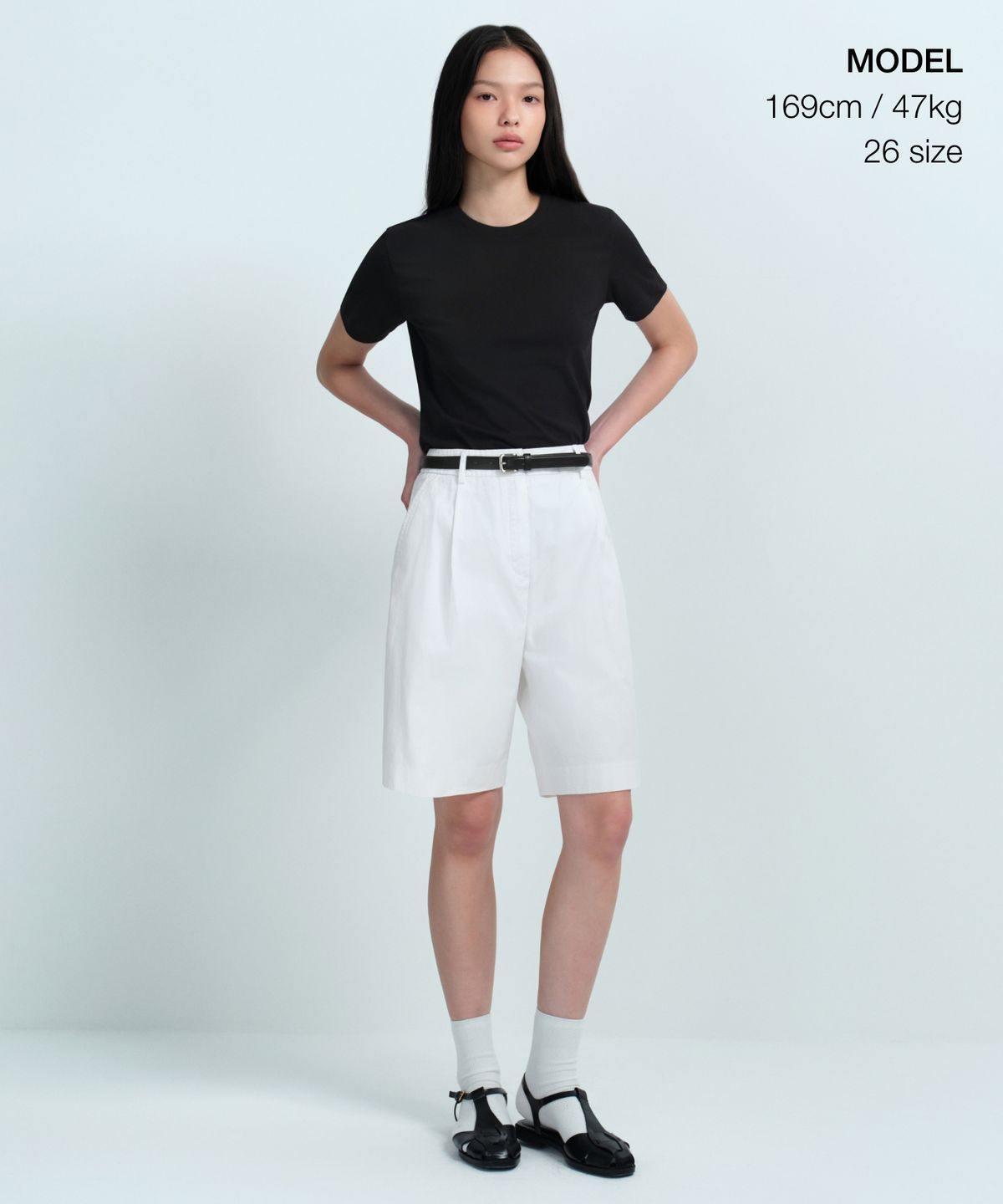 무신사 스탠다드 우먼(MUSINSA STANDARD WOMAN) 우먼즈 코튼 와이드 버뮤다 쇼츠 [화이트]