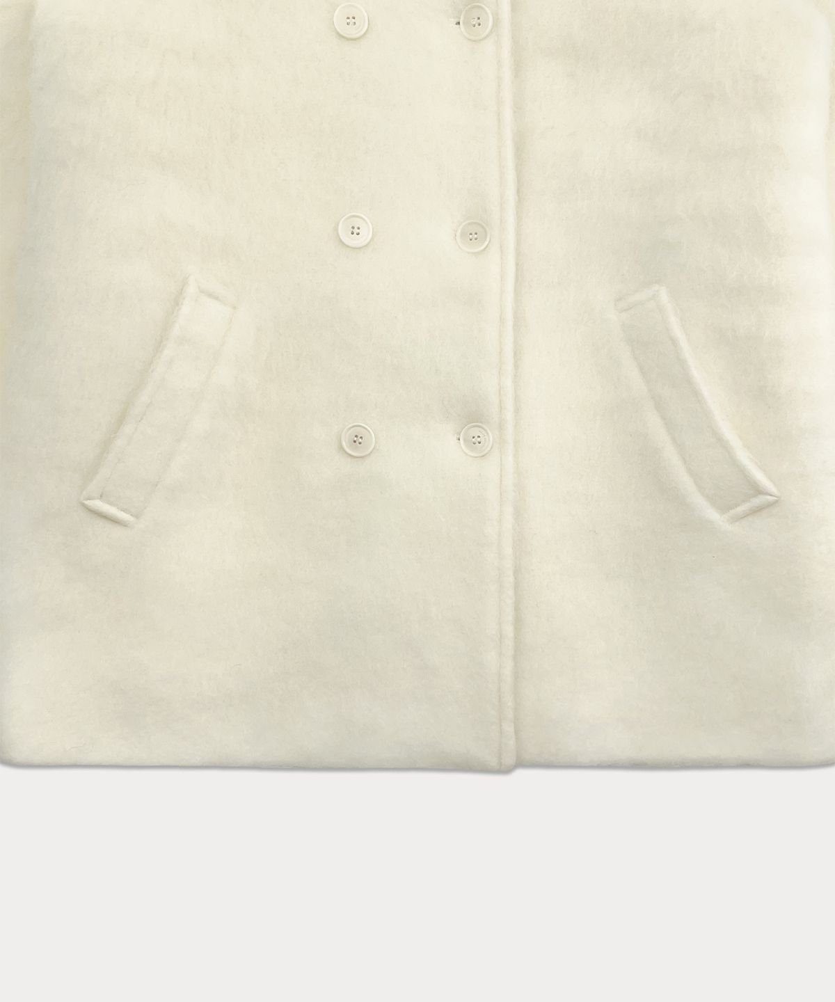 썸웨어버터(SOMEWHEREBUTTER) Hairy Wool Half Coat - Ivory