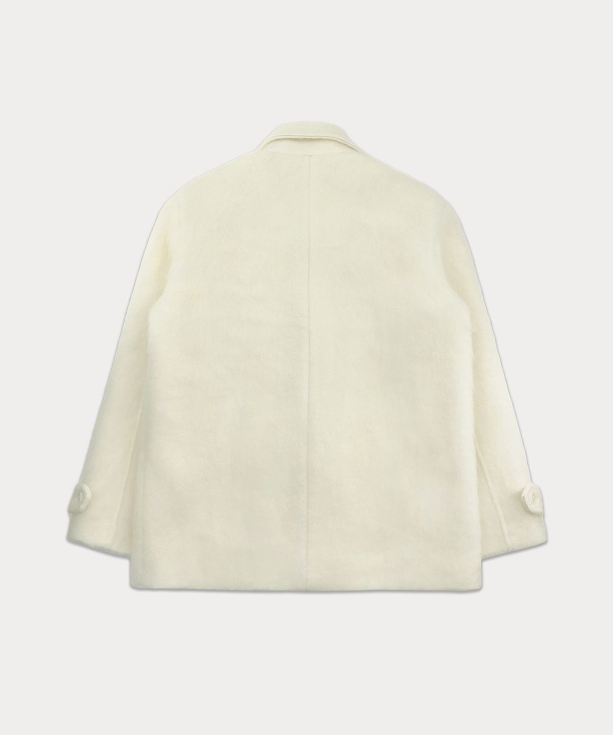 썸웨어버터(SOMEWHEREBUTTER) Hairy Wool Half Coat - Ivory