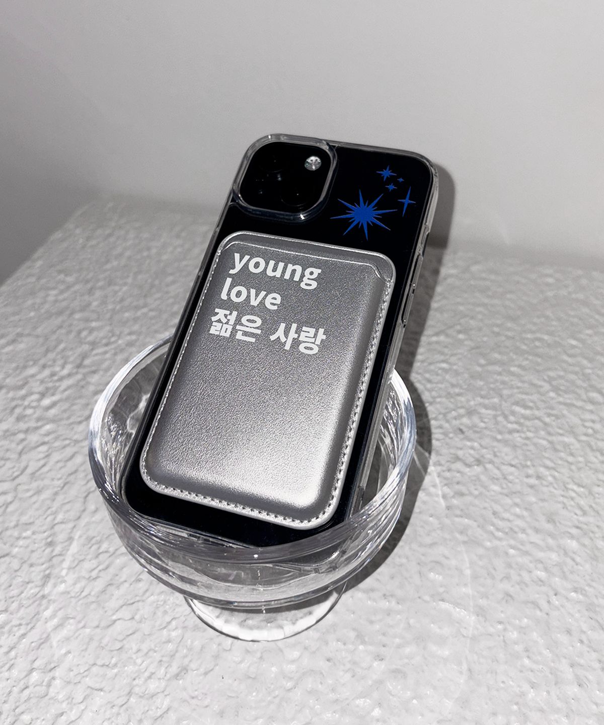 속담(SOKDAM) 블루 트윙클 스타 젤하드 아이폰 갤럭시 맥세이프 폰케이스
