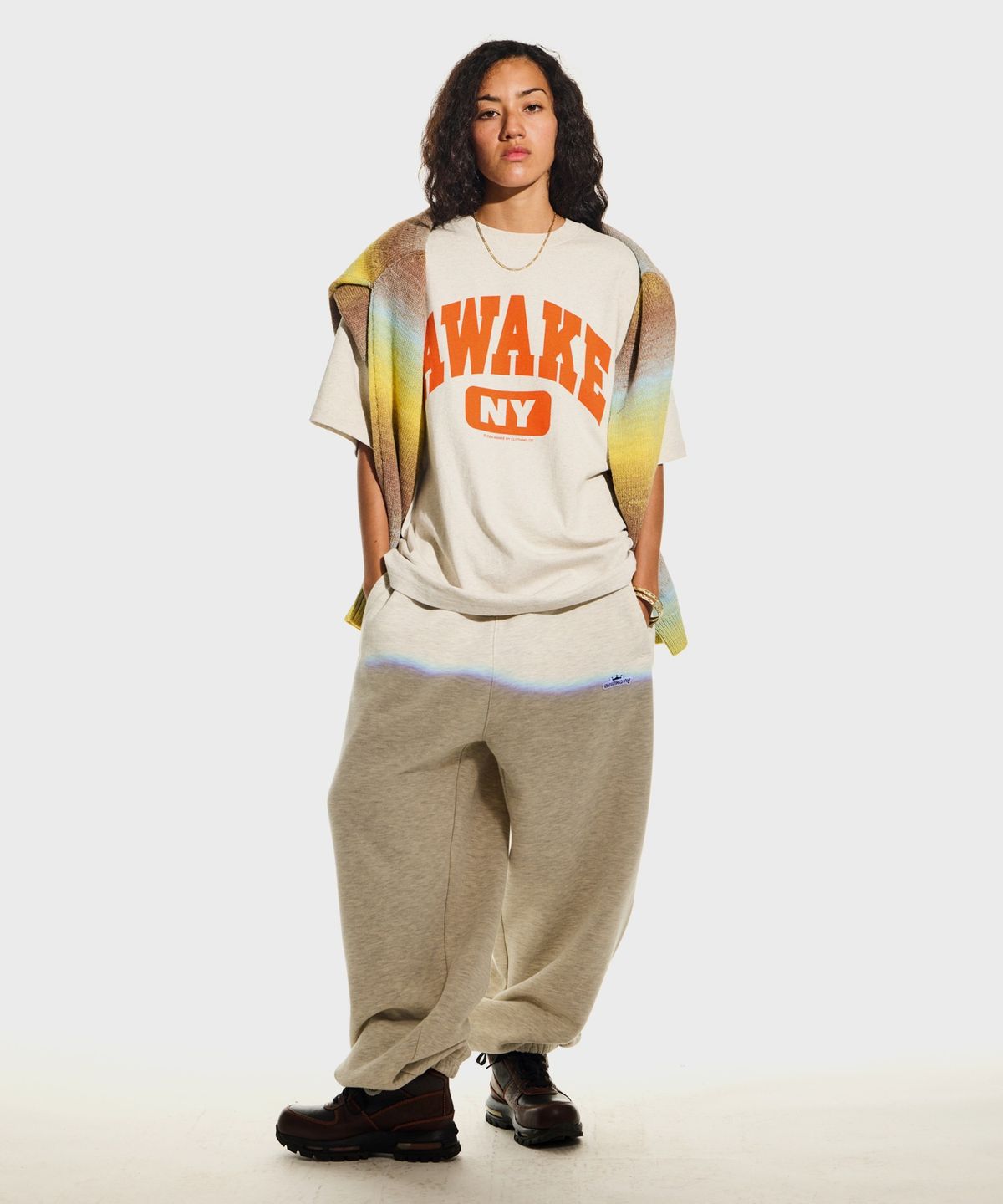 어웨이크 뉴욕(AWAKE NY) (U) 크라운 로고 스웻팬츠 그레이 CROWN LOGO SWEATPANT GREY