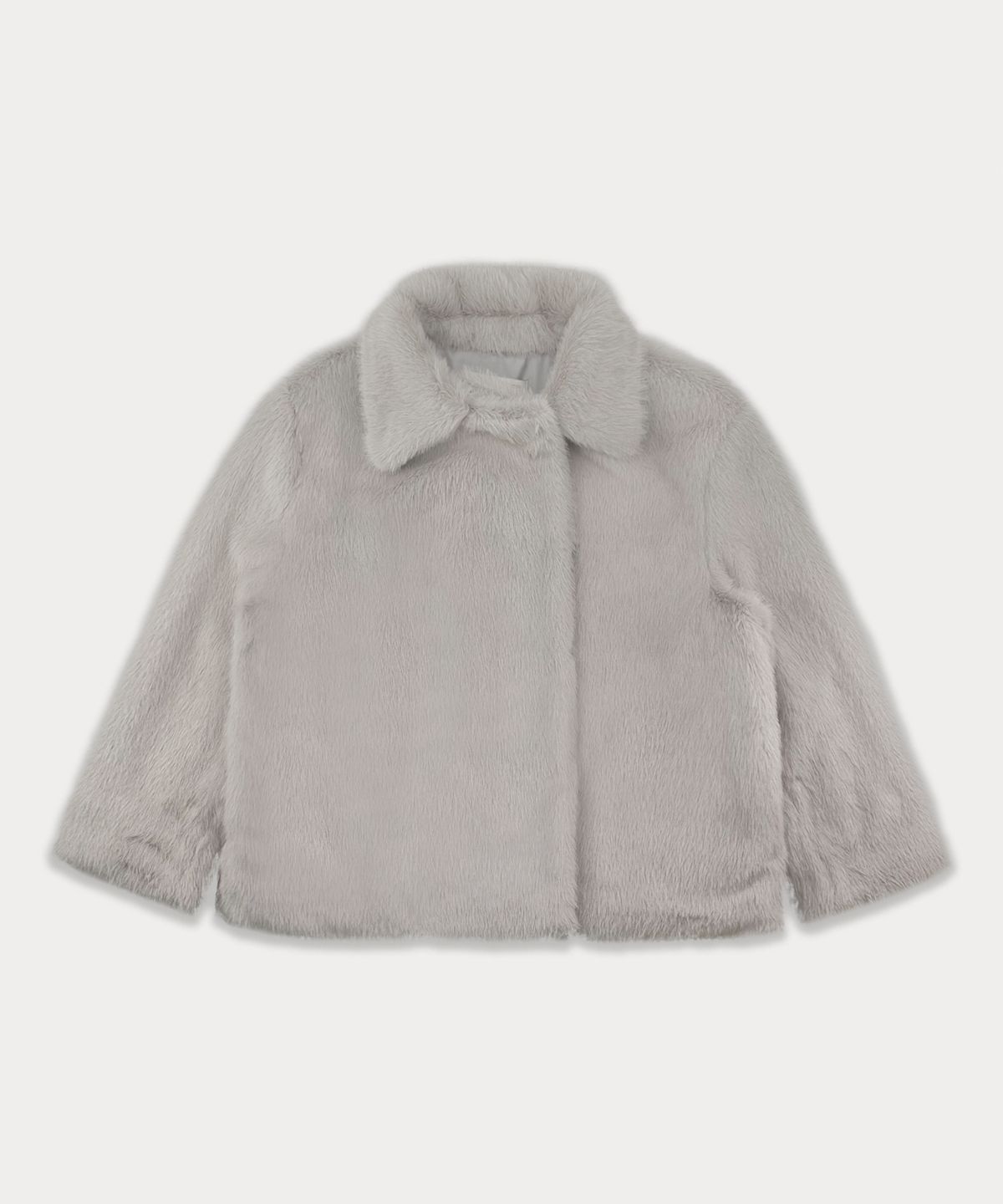 썸웨어버터(SOMEWHEREBUTTER) Half Fur Jacket - Light Grey
