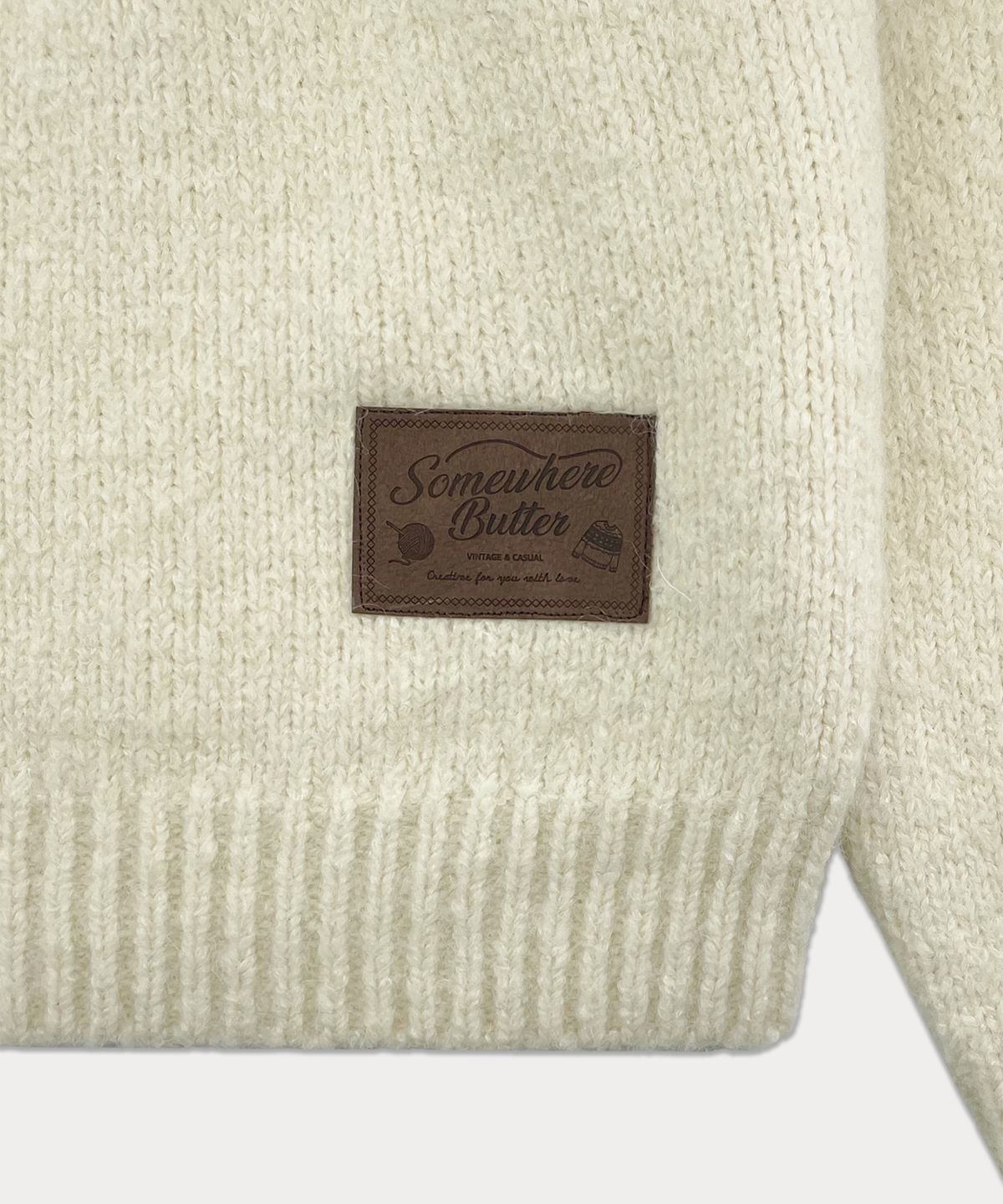 썸웨어버터(SOMEWHEREBUTTER) Snow Alpaca Nordic Knit - Ivory
