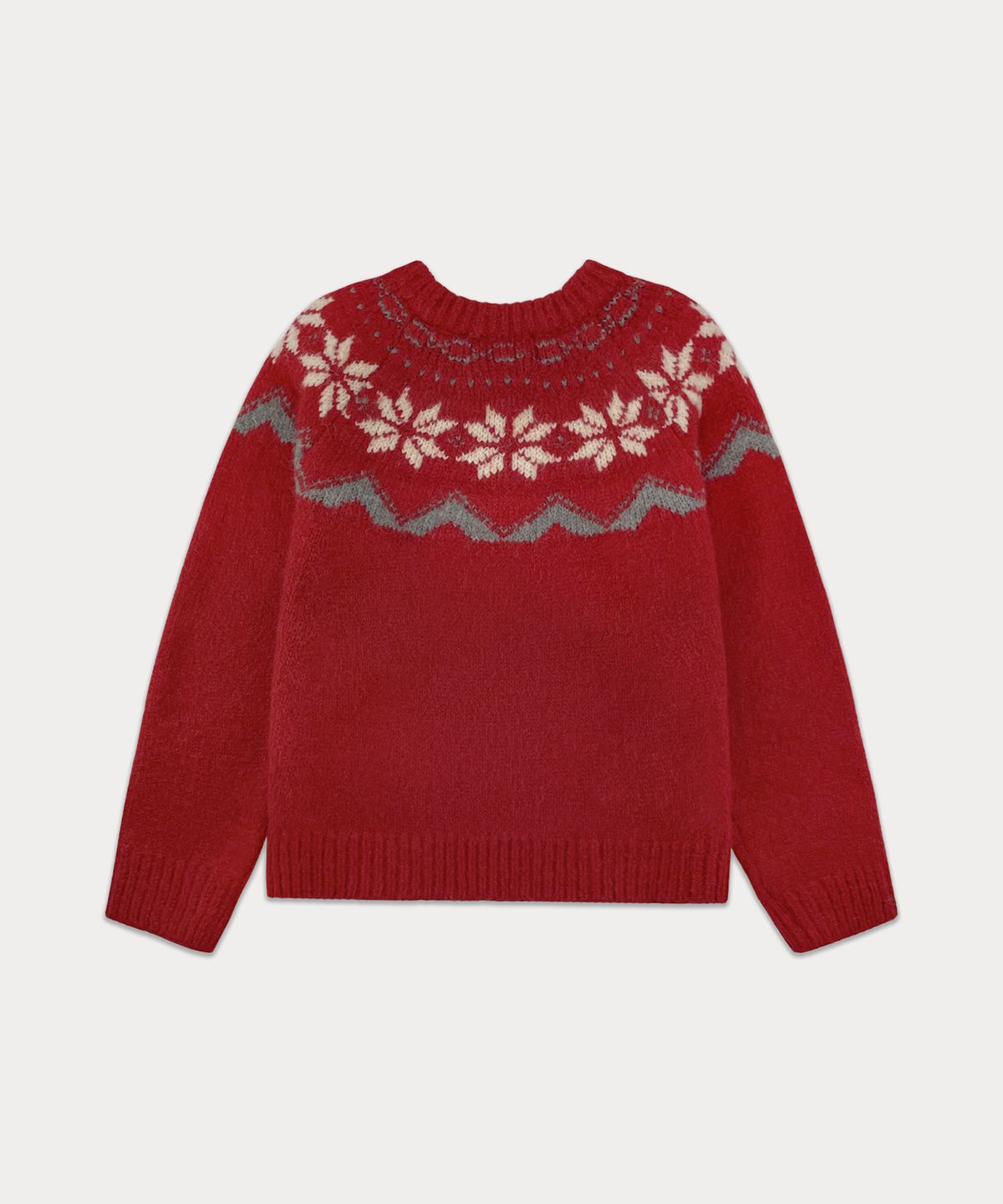 썸웨어버터(SOMEWHEREBUTTER) Snow Alpaca Nordic Knit - Red