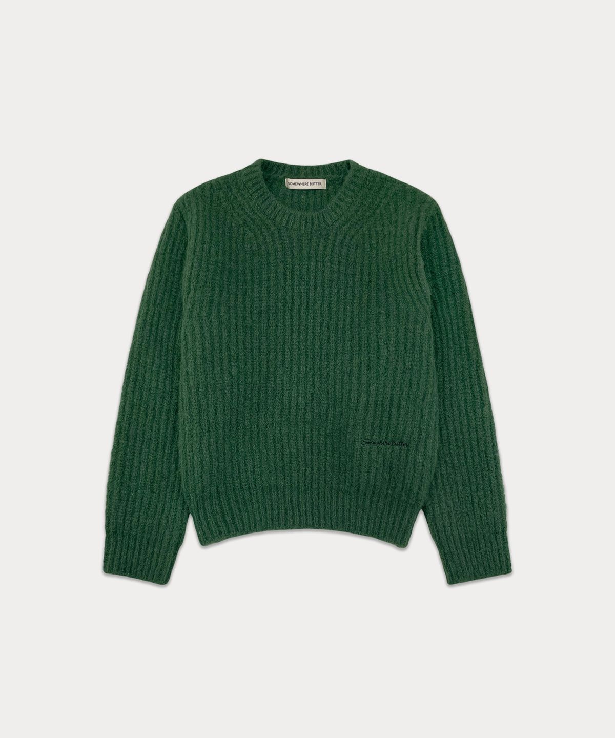 썸웨어버터(SOMEWHEREBUTTER) Mone Wool Knit - Deep Green