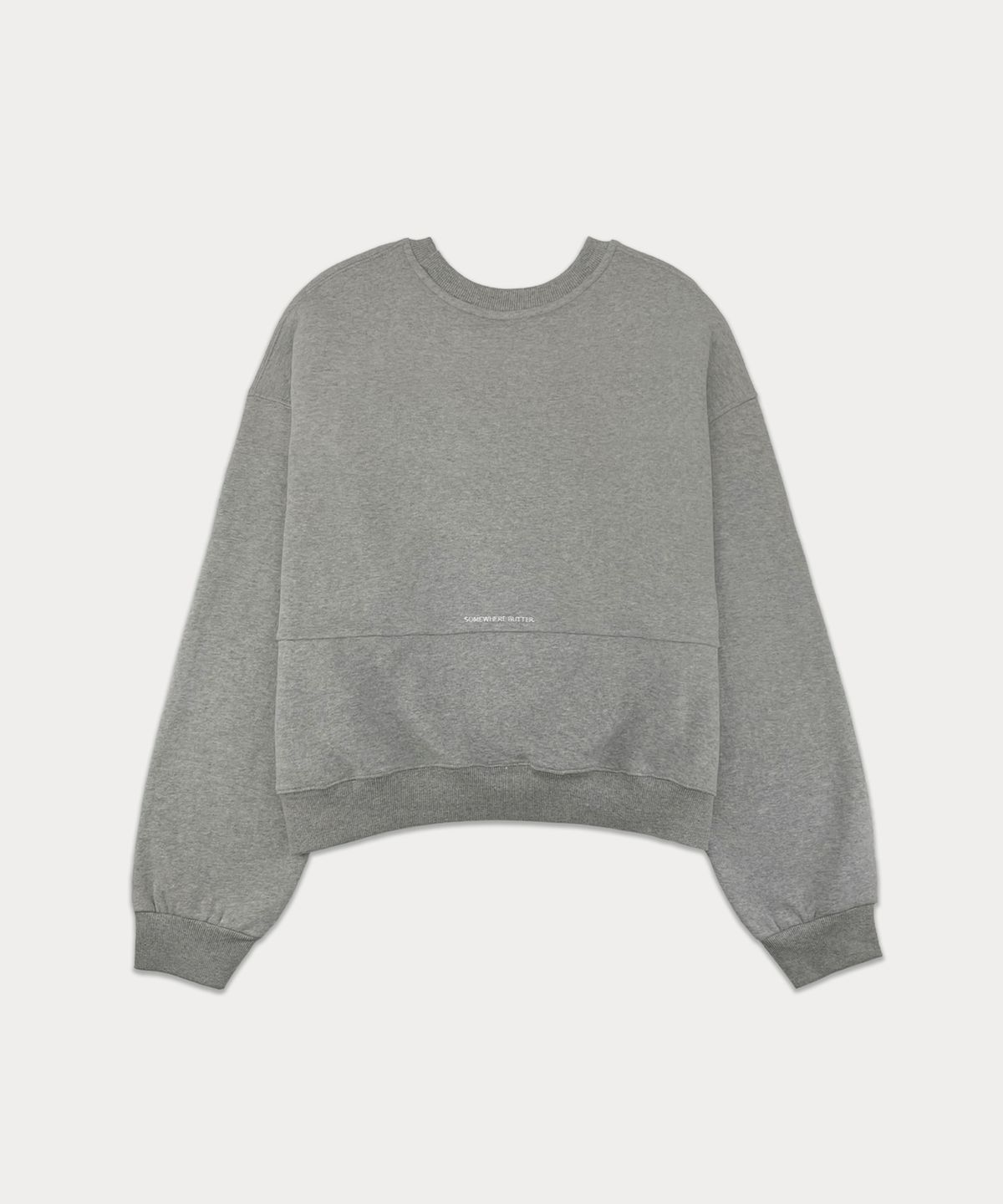 썸웨어버터(SOMEWHEREBUTTER) Boucle Wave Logo Sweatshirt - Grey