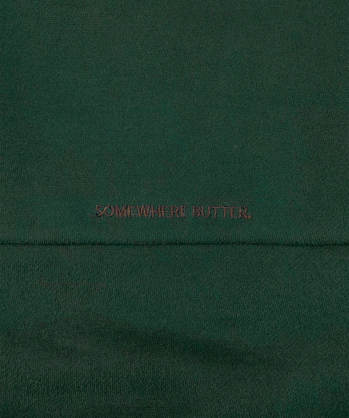 썸웨어버터(SOMEWHEREBUTTER) Boucle Wave Logo Sweatshirt - Green