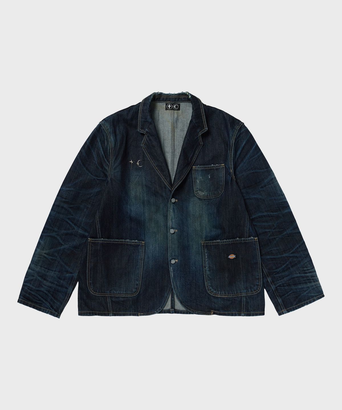 디키즈(DICKIES) X 떠그클럽 워시드 데님 블레이저 재킷 Blue