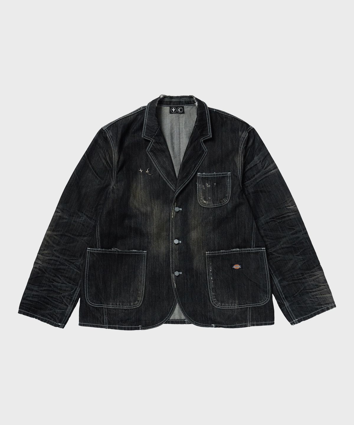 디키즈(DICKIES) X 떠그클럽 워시드 데님 블레이저 재킷 Black