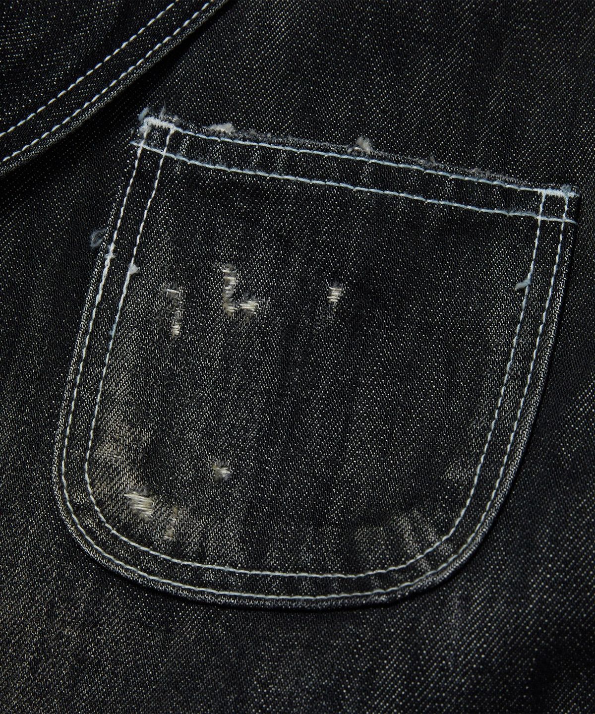 디키즈(DICKIES) X 떠그클럽 워시드 데님 블레이저 재킷 Black