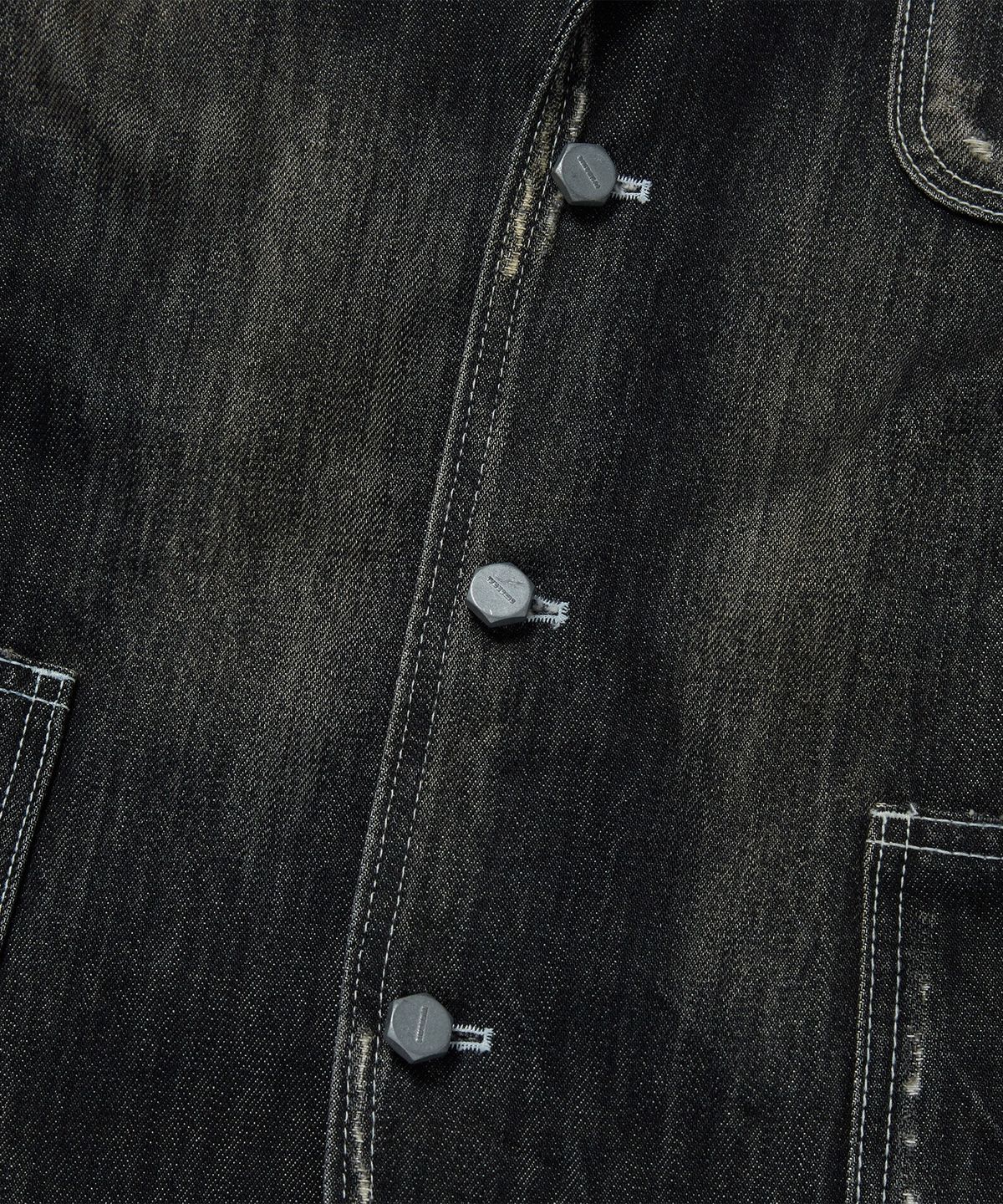 디키즈(DICKIES) X 떠그클럽 워시드 데님 블레이저 재킷 Black