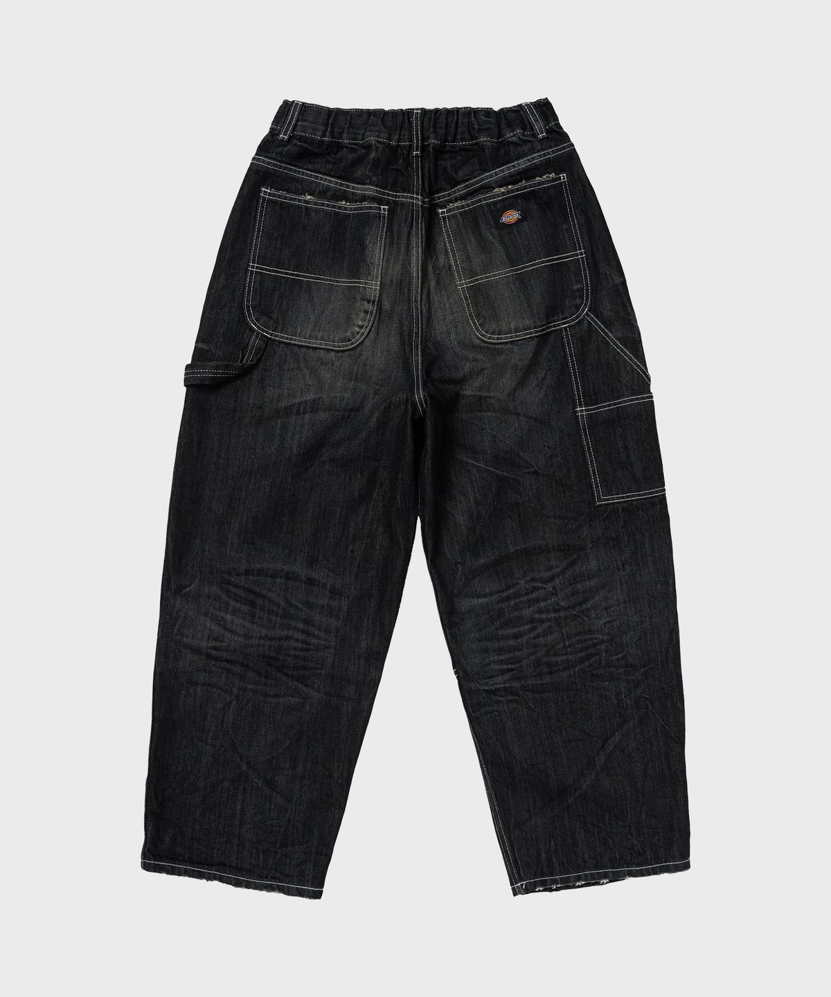 디키즈(DICKIES) X 떠그클럽 더블니 워시드 데님 팬츠 Black