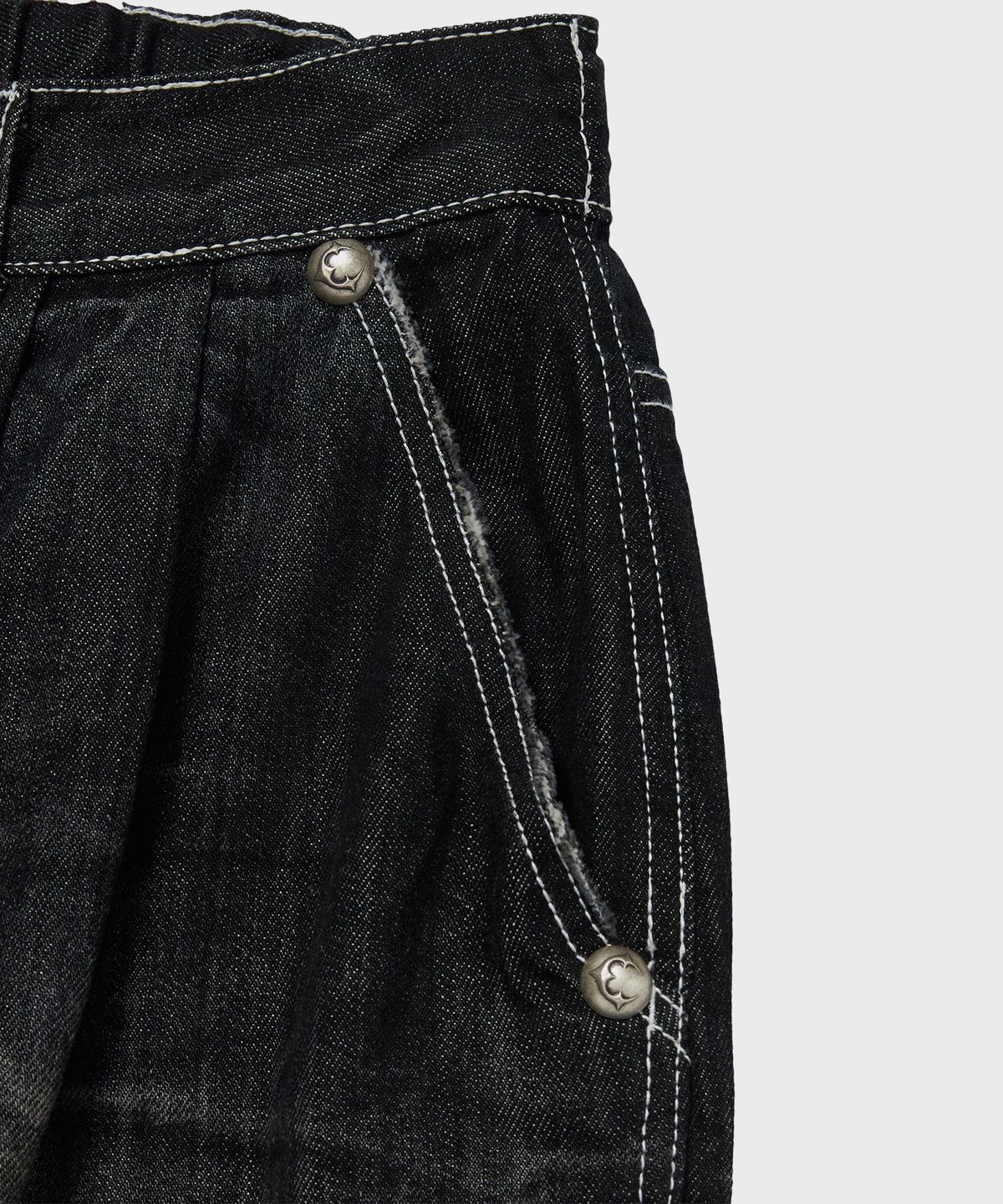 디키즈(DICKIES) X 떠그클럽 더블니 워시드 데님 팬츠 Black