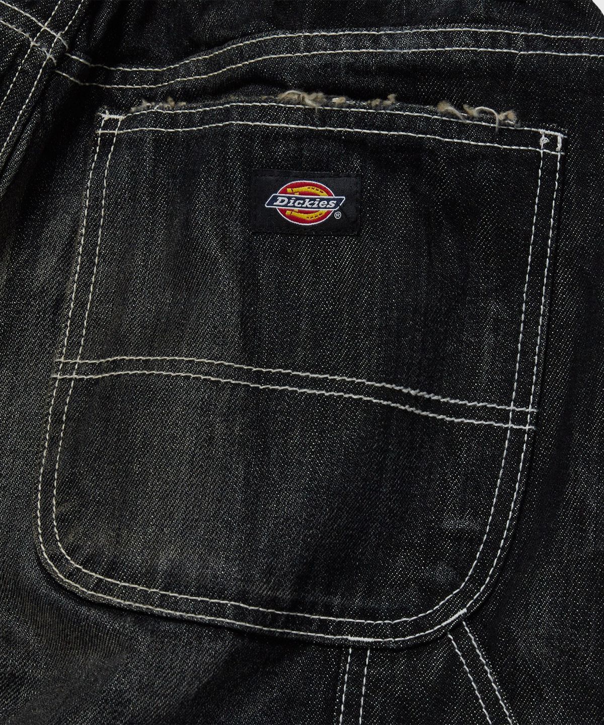 디키즈(DICKIES) X 떠그클럽 더블니 워시드 데님 팬츠 Black